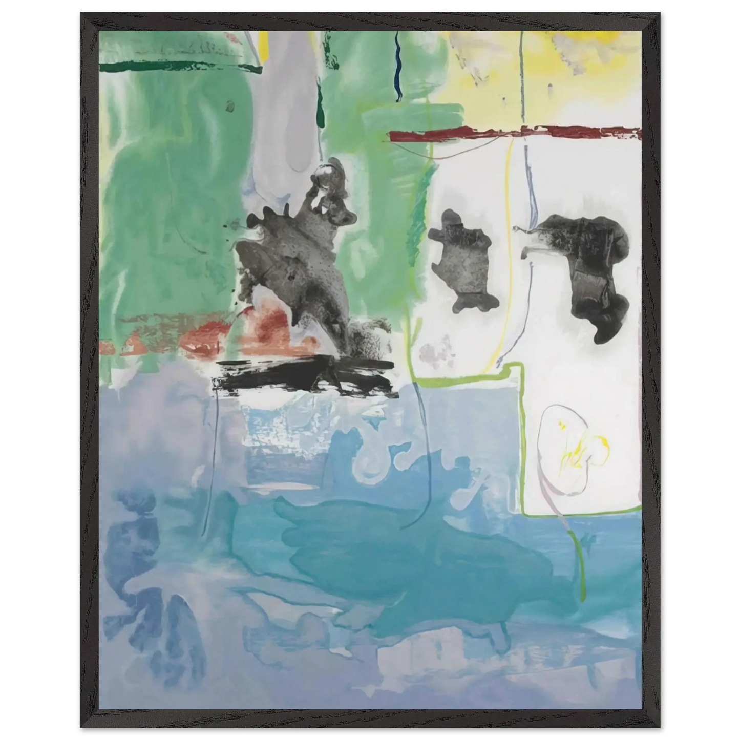 Helen Frankenthaler - West Wind - 1997 Wall art - 30x45 cm / 12x18 Inches - Premium Wooden Framed Poster With Fine Art Paper - Wood frame