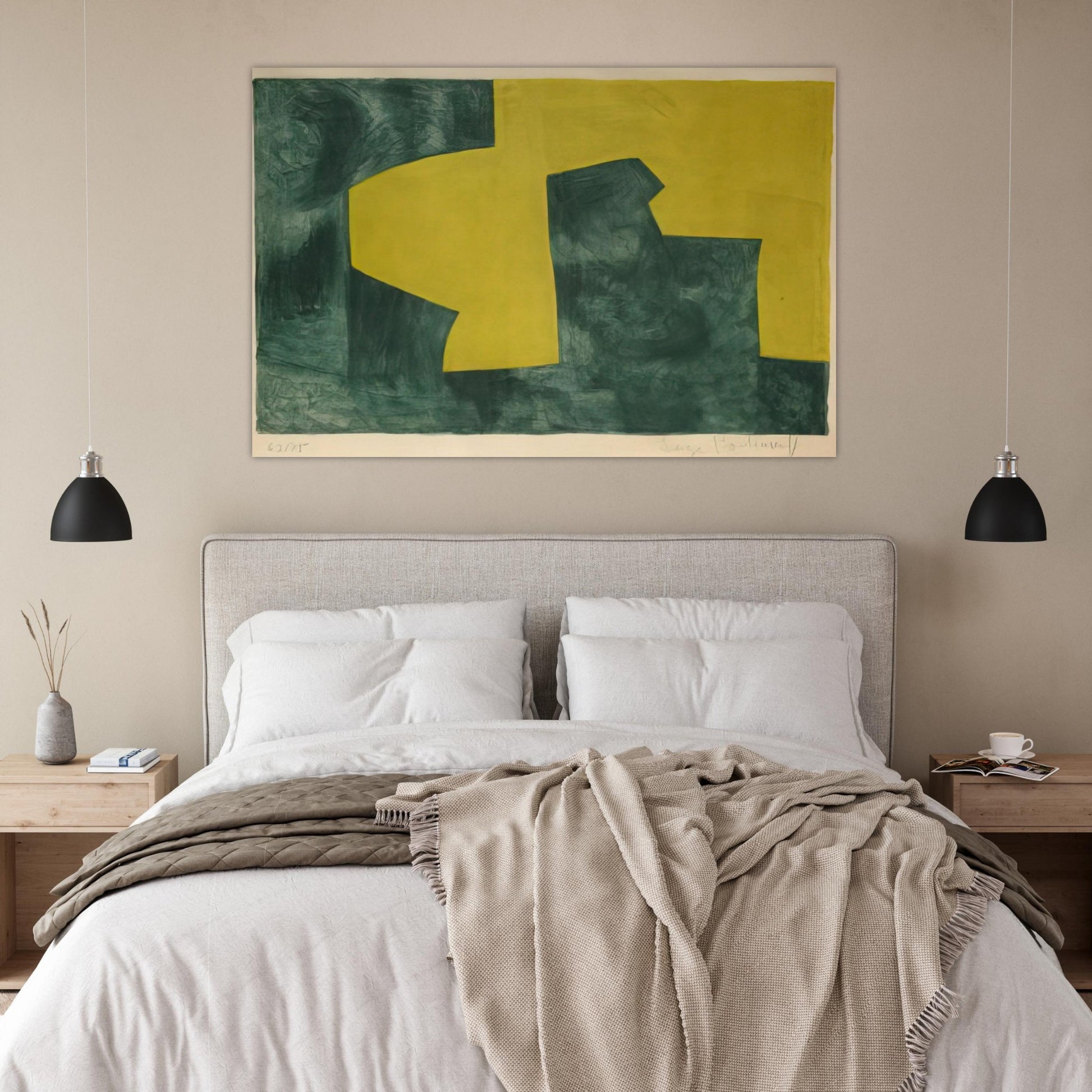 Composition verte et jaune - 1966 - Serge Poliakoff Art Prints - 100x150 cm / 40x60″ inches | Serge Poliakoff Poster | Serge Poliakoff Prints