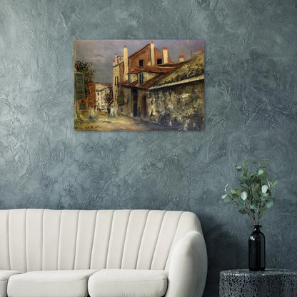 THE HOUSE OF MIMI PINSON IN MONTMARTRE - Maurice Utrillo Brushed Aluminum Print - 70x100 cm / 28x40 inches | Maurice Utrillo Aluminum Print | Maurice Utrillo Prints