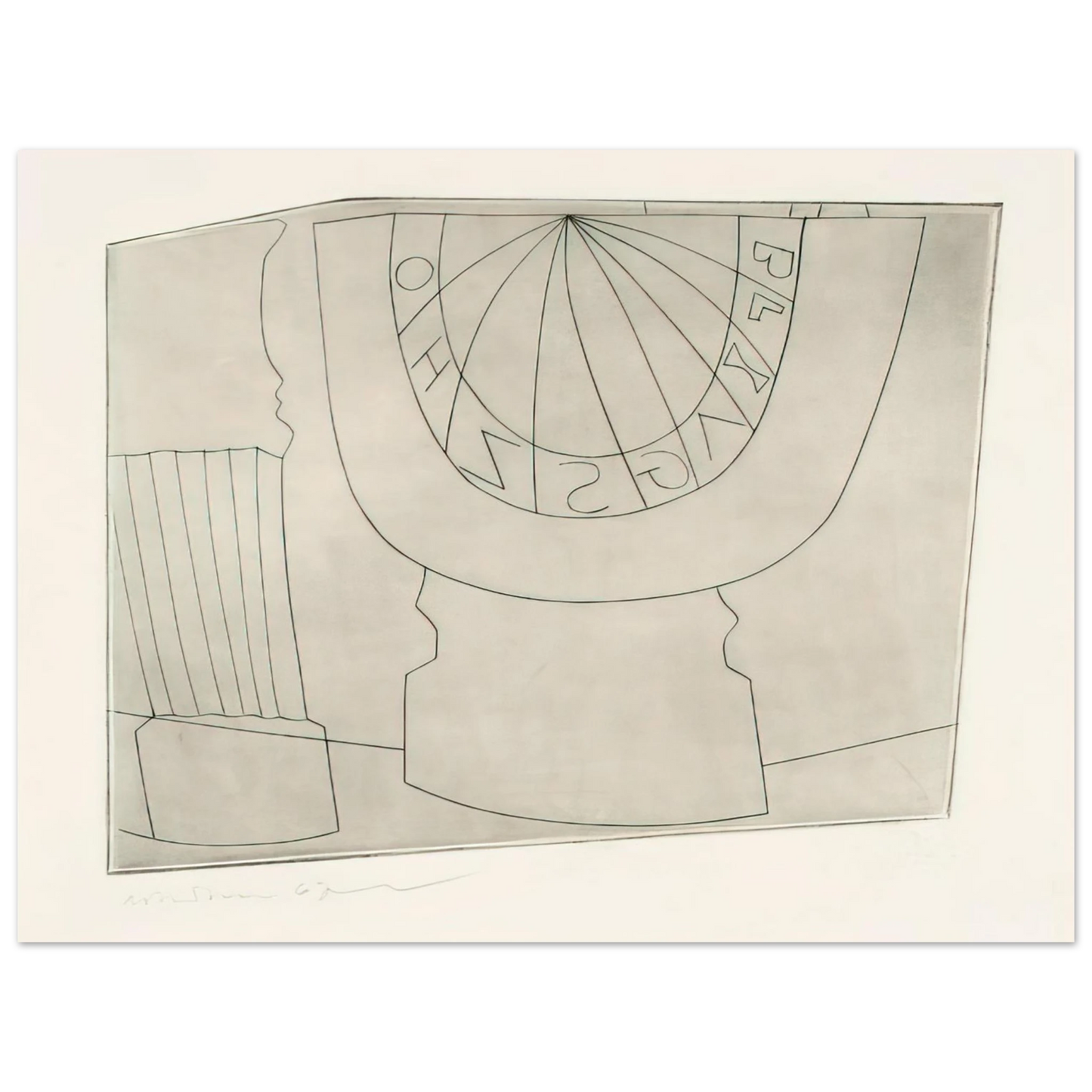 Ben Nicholson - Turkish sundial  column - 1967  75x100 cm / 30x40inches Fine Art Poster