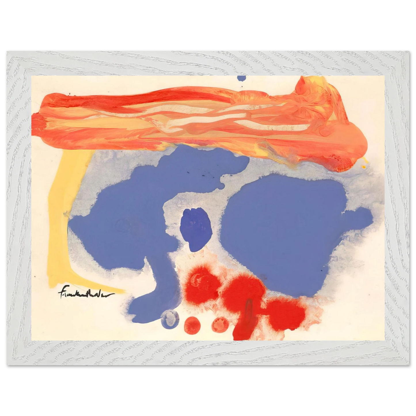 Helen Frankenthaler - Summerscene, Provincetown - 1961 Wall art - 70x100 cm / 28x40 inches - Premium Wooden Framed Poster With Fine Art Paper-canvas - Wood frame