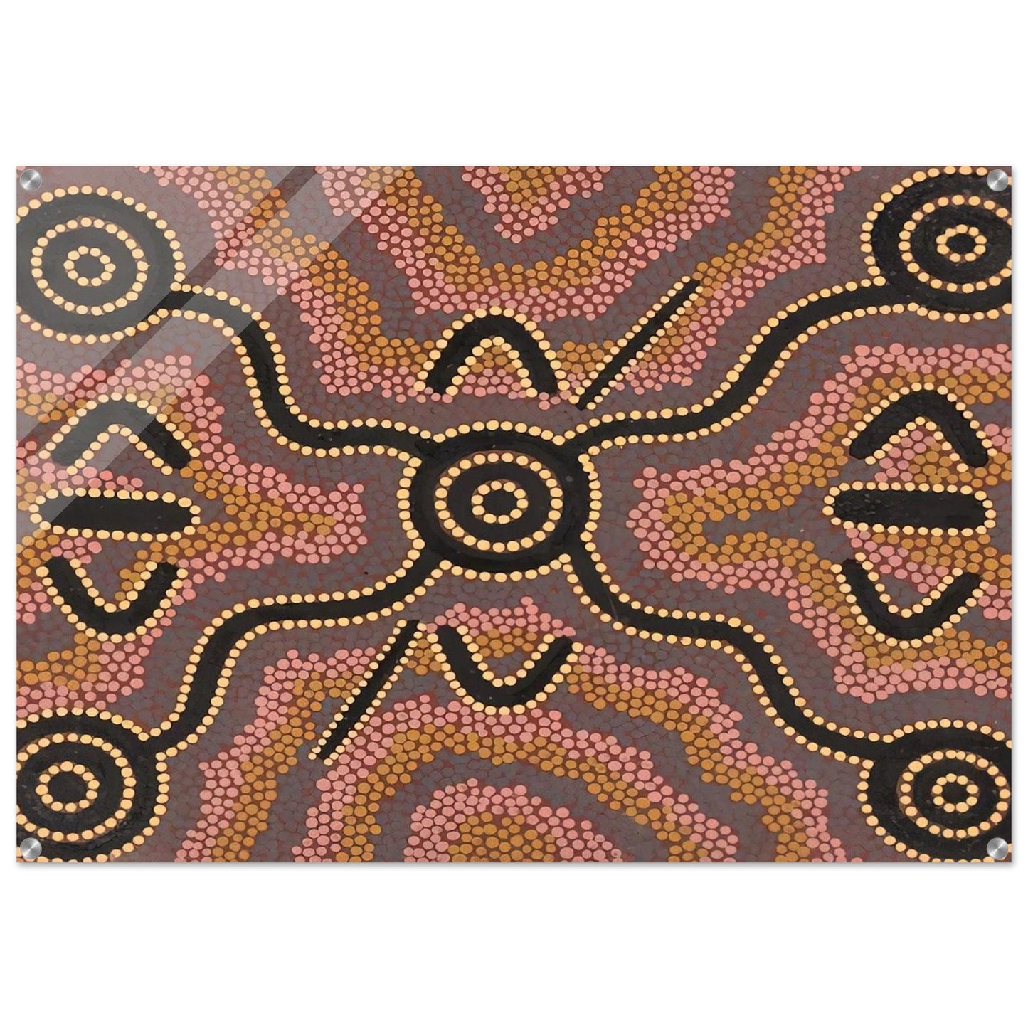 Untitled - 1980 - Clifford Possum Tjapaltjarri Acrylic Print - 70x100 cm / 28x40″ inches