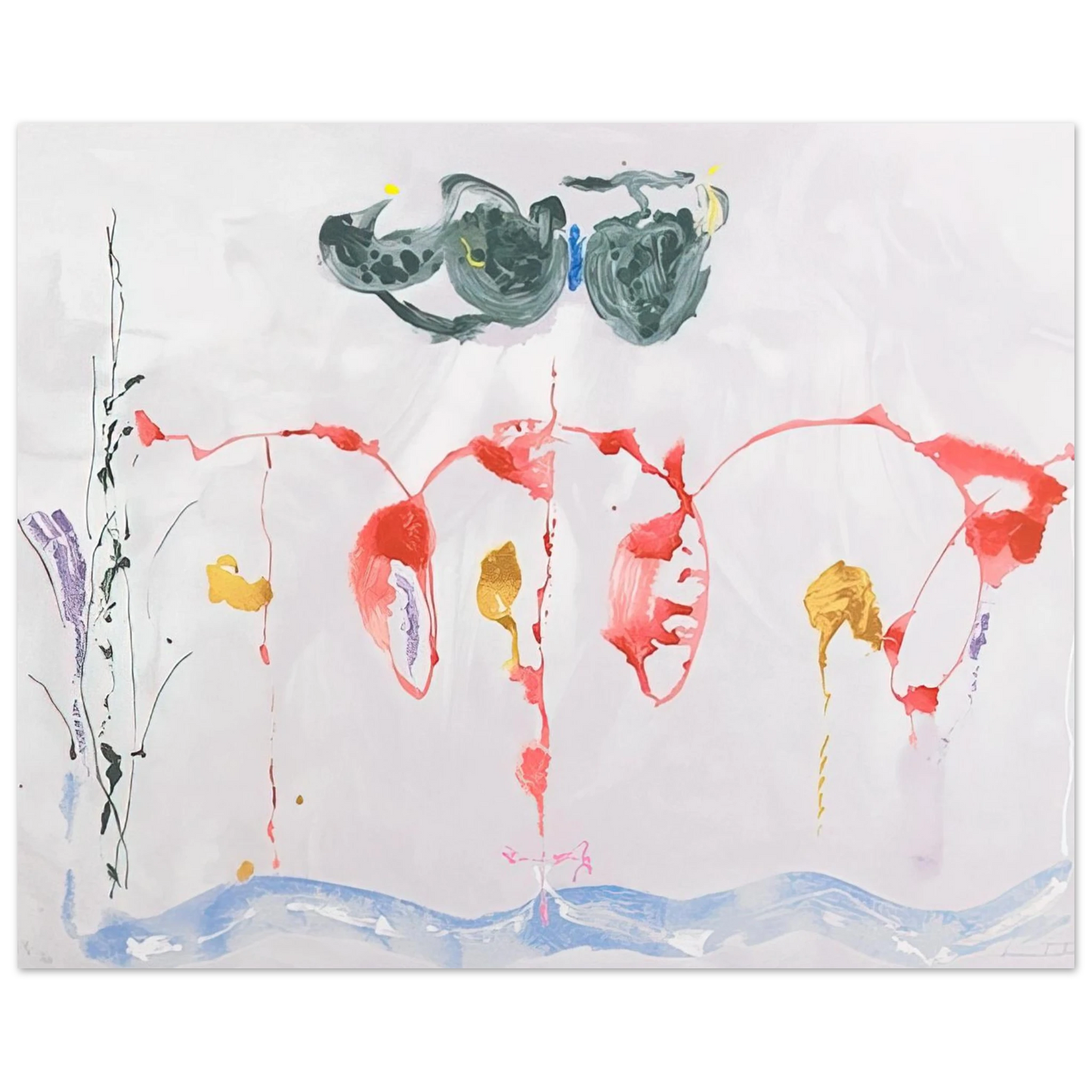 Helen Frankenthaler - Aerie - 2009 Wall art - 20x25 cm / 8x10 inches - Premium Wooden Framed Poster With Fine Art Paper-canvas - Wood frame