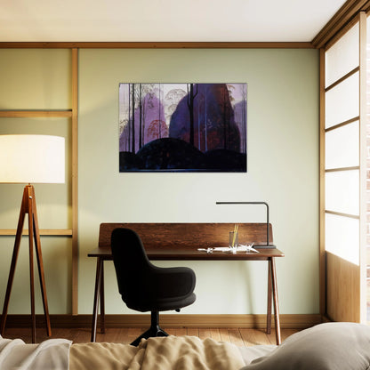 Mauve Redand Purple - Eyvind Earle Brushed Aluminum Print - 70x100 cm / 28x40 inches | Eyvind Earle Aluminum Print | Eyvind Earle Prints