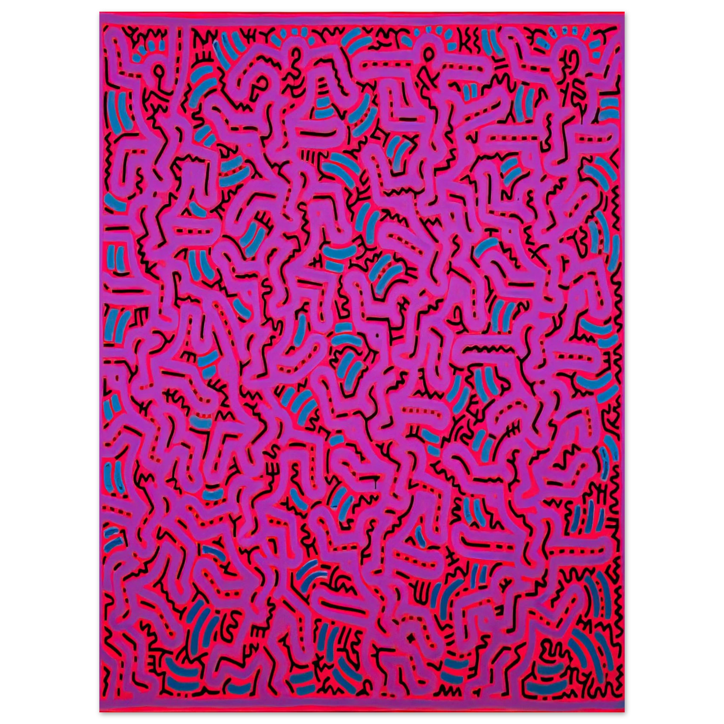 Keith Haring - UNTITLED 1984  75x100 cm / 30x40inches Fine Art Poster | Keith Haring Art For Sale