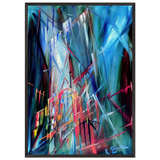 Fantasy - Konrad Zuse 70x100 cm / 28x40 inches Framed Art Print – Black Wooden Frame