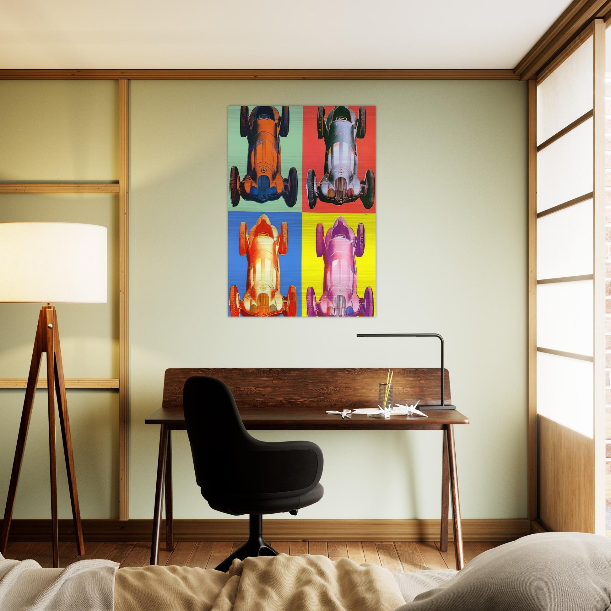 Benz Racing Car - Andy Warhol Brushed Aluminum Print - 70x100 cm / 28x40 inches | Andy Warhol Aluminum Print | Andy Warhol Prints