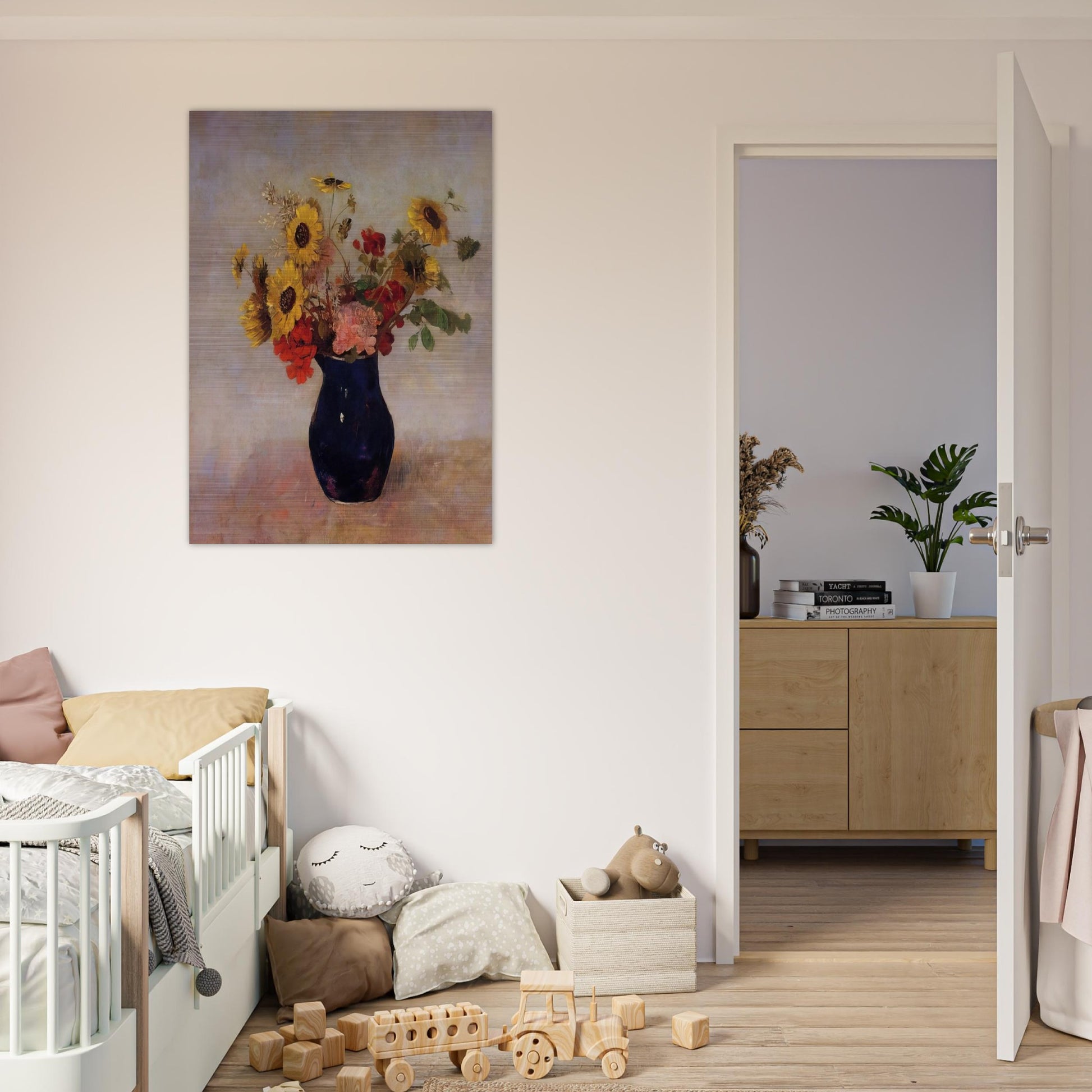 VASE OF FLOWERS - Odilon Redon Brushed Aluminum Print - 70x100 cm / 28x40 inches | Odilon Redon Aluminum Print | Odilon Redon Prints
