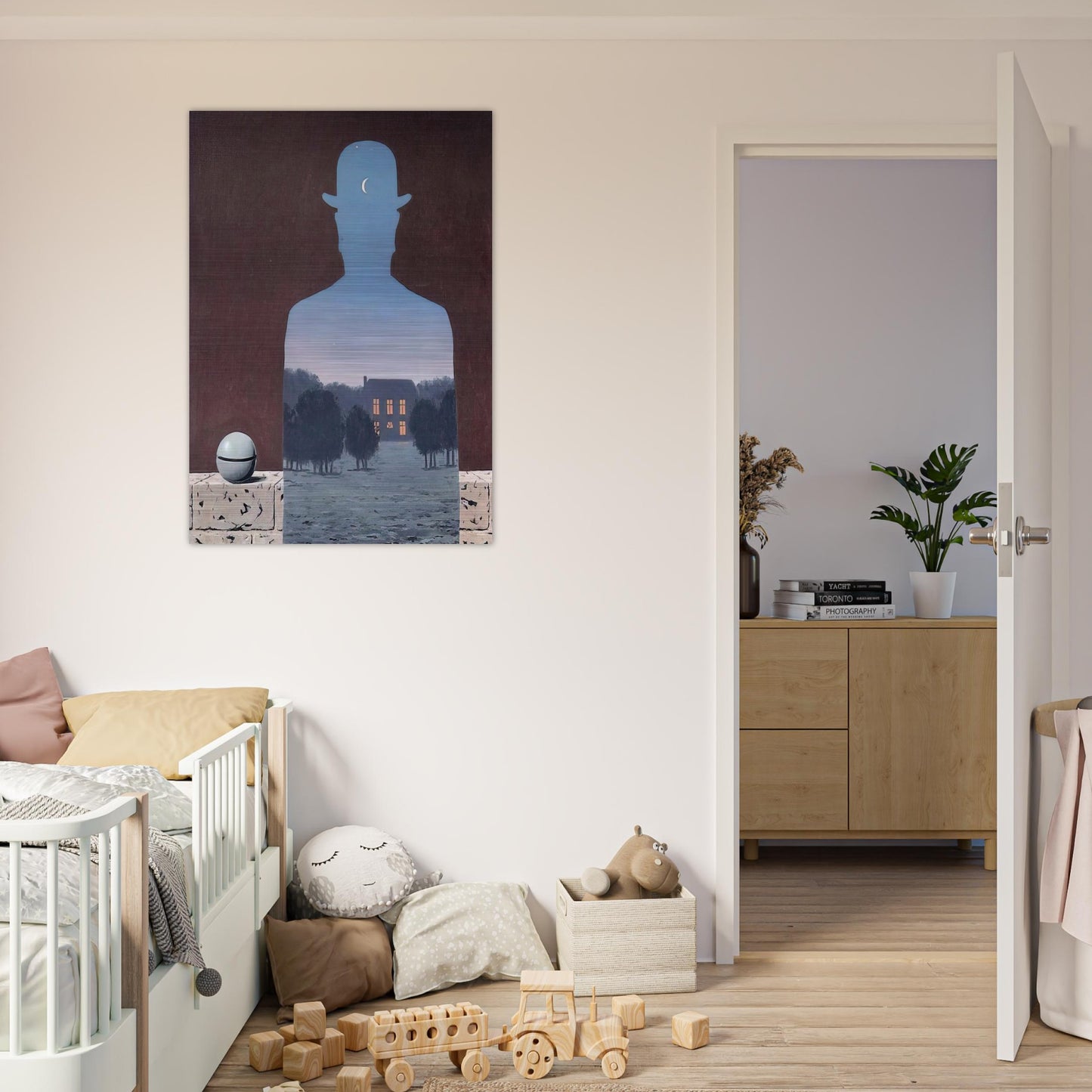 THE HAPPY DONOR 1966 - Rene Magritte Brushed Aluminum Print - 70x100 cm / 28x40 inches | Rene Magritte Aluminum Print | Rene Magritte Prints