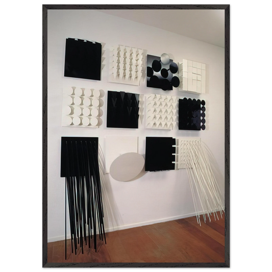 Amazonia Black and white - Neo-Concretism - Lygia Pape 70x100 cm / 28x40 inches Framed Art Print – Black Wooden Frame