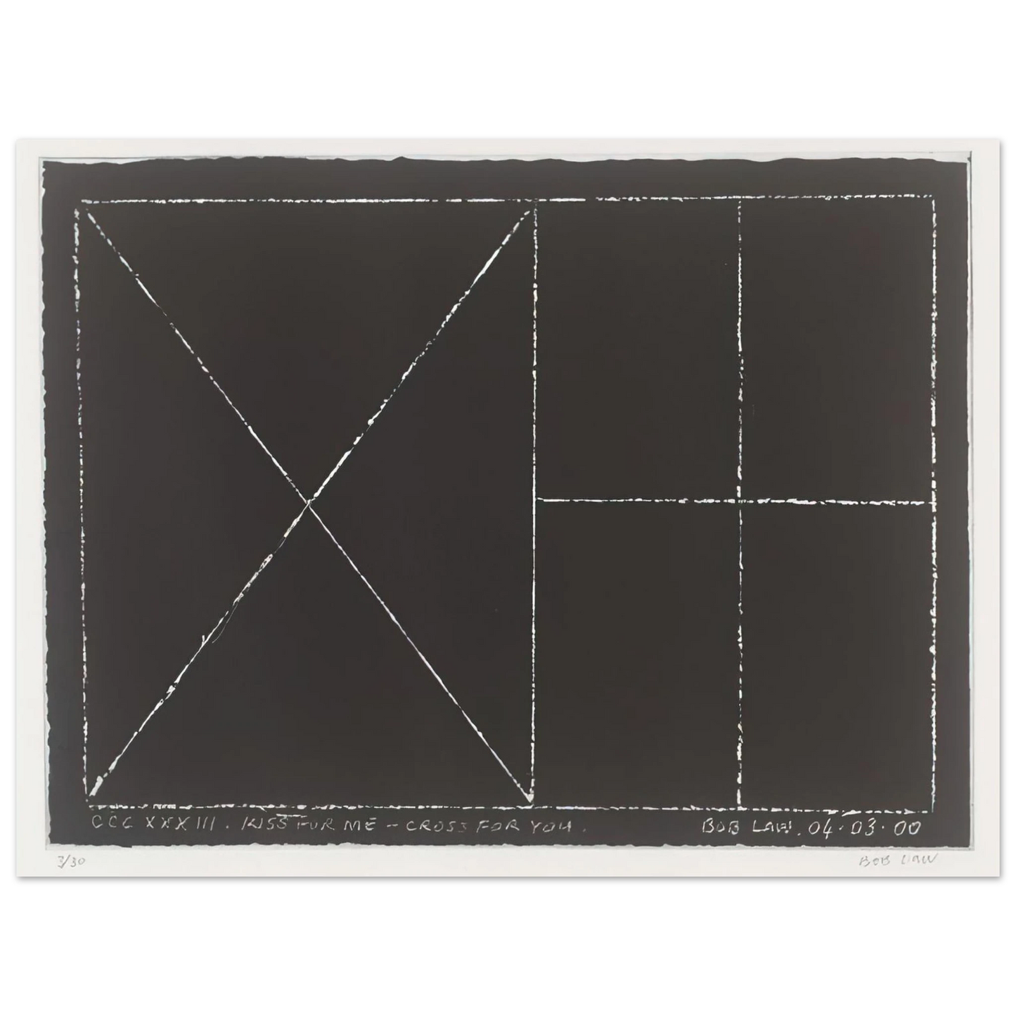 Bob Law - Kiss for Me - Cross for You - 2000  75x100 cm / 30x40inches Fine Art Poster