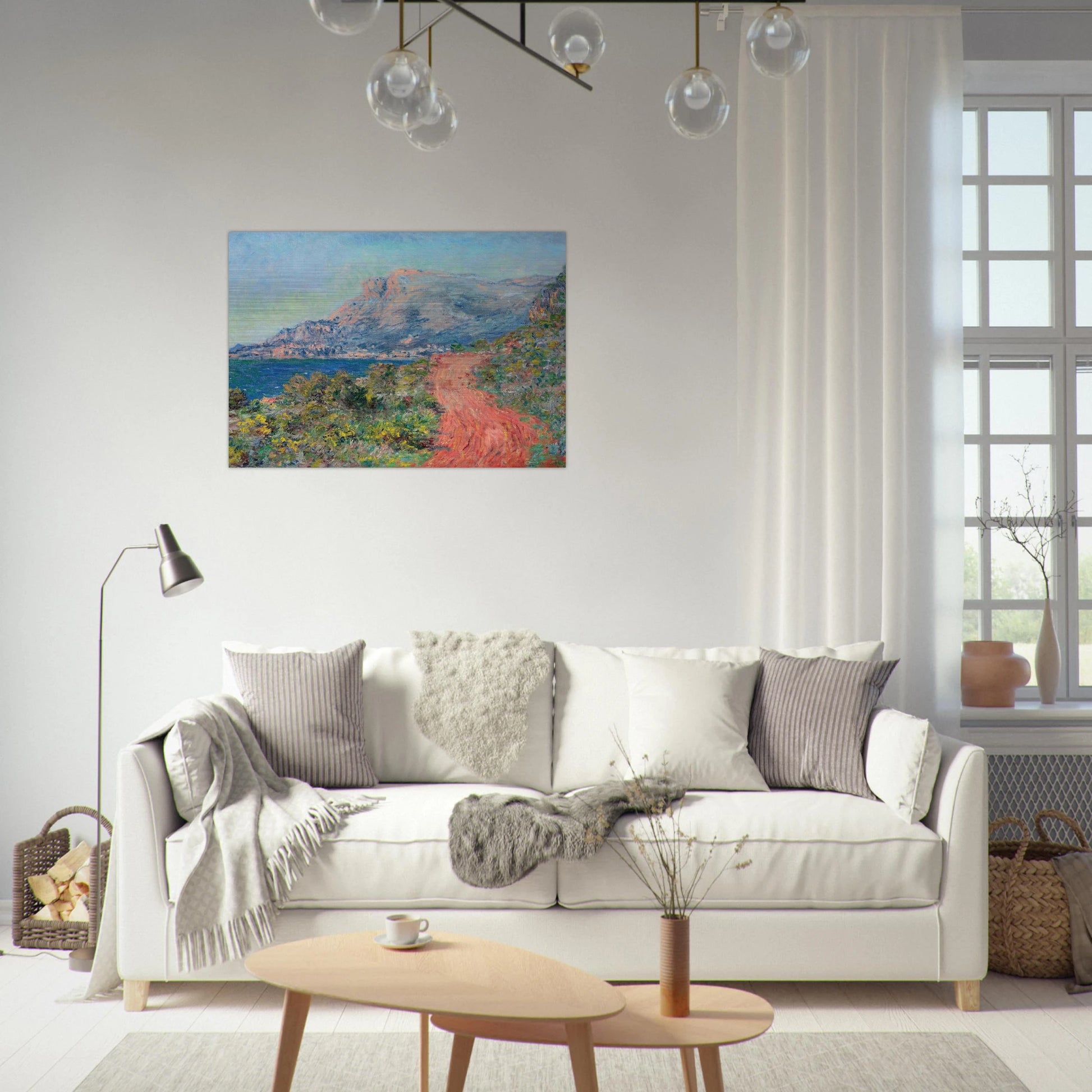 The Red Road near Menton - claude monet Brushed Aluminum Print - 70x100 cm / 28x40 inches | claude monet Aluminum Print | claude monet Prints