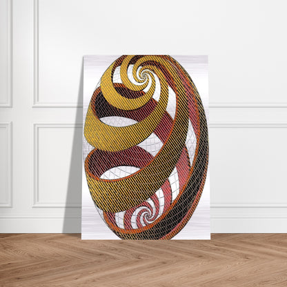SPHERE SPIRALS - MC Escher Brushed Aluminum Print - 70x100 cm / 28x40 inches | MC Escher Aluminum Print | MC Escher Prints