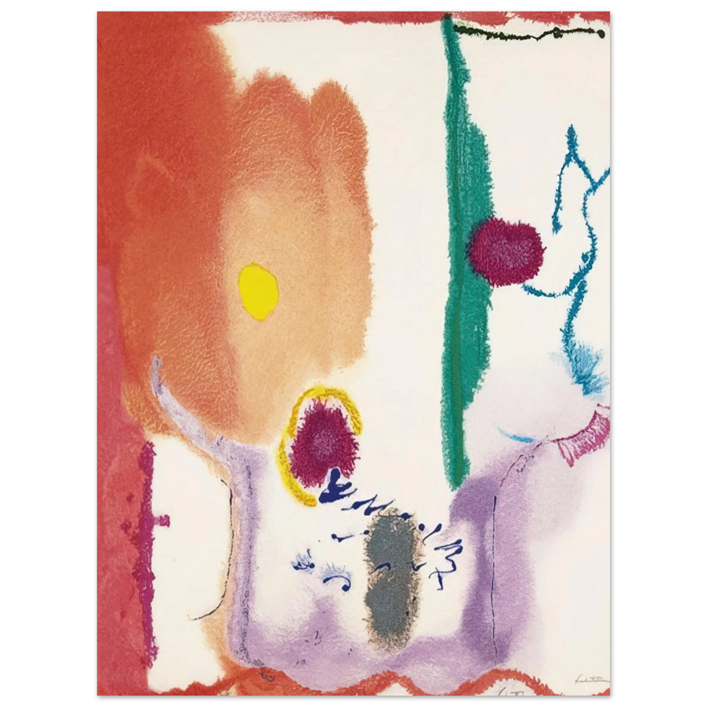 Helen Frankenthaler - Beginnings - 2002 Wall art - 50x70 cm / 20x28 inches - Premium Wooden Framed Poster With Fine Art Paper - Black frame