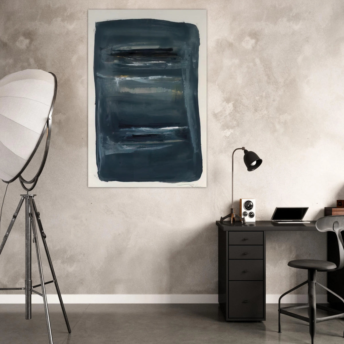 Abstract with Blue and Black - Abstract Expressionism - Larry Zox Art Prints - 100x150 cm / 40x60″ inches | Larry Zox Poster | Larry Zox Prints