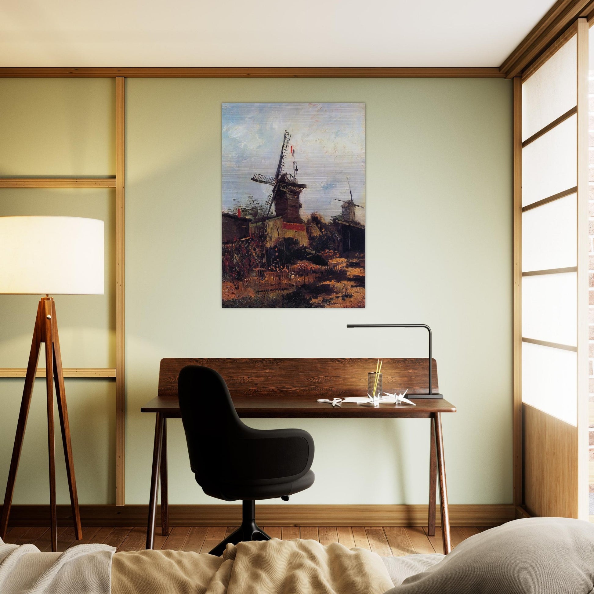 The Mill of Blute End - Vincent van Gogh Brushed Aluminum Print - 70x100 cm / 28x40 inches | Vincent van Gogh Aluminum Print | Vincent van Gogh Prints