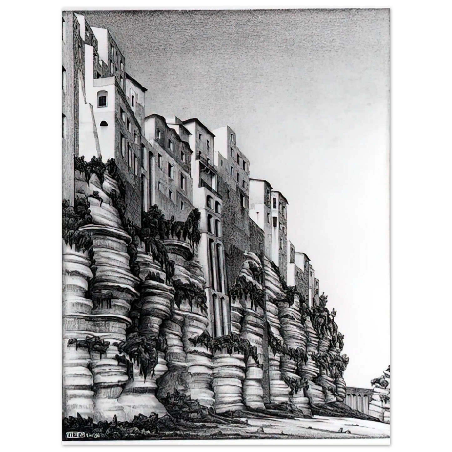 MC Escher - TROPEA CALABRIA Wall art - 27x35 cm / 11x14 inches - Fine Art Poster-canvas - -