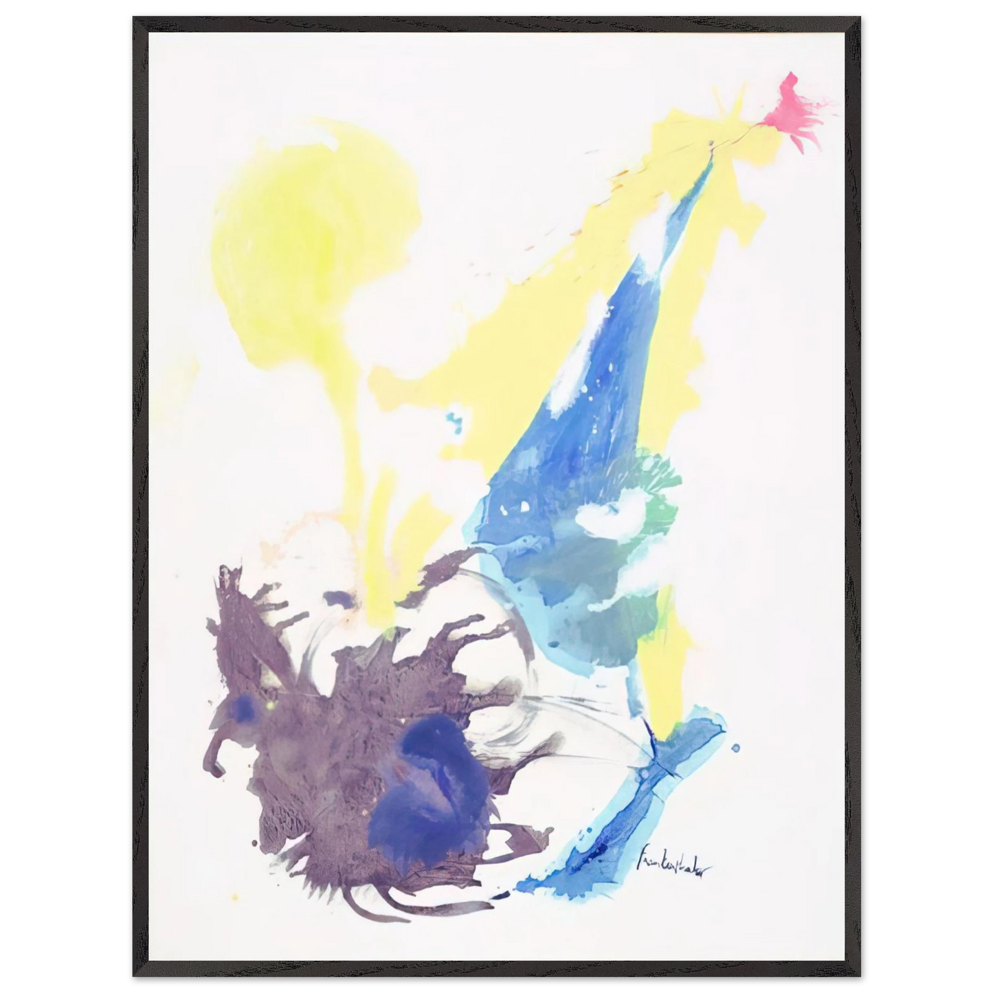 Helen Frankenthaler - Moving Day - 1961 Wall art - 30x45 cm / 12x18 inches - Premium Wooden Framed Poster With Fine Art Paper-canvas - Black frame