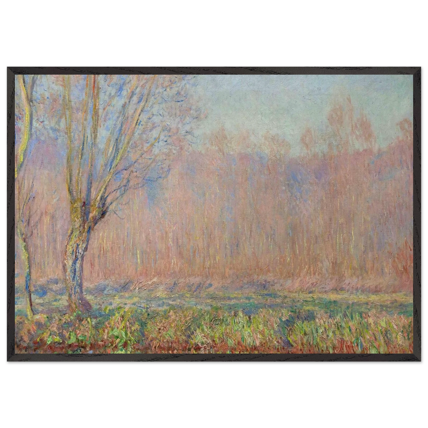 The Willows - claude monet 70x100 cm / 28x40 inches Framed Art Print – Black Wooden Frame