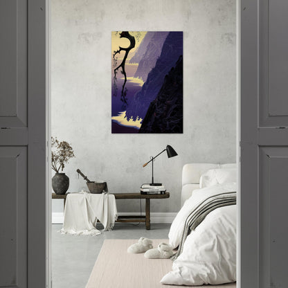 Purple Mist - Eyvind Earle Brushed Aluminum Print - 70x100 cm / 28x40 inches | Eyvind Earle Aluminum Print | Eyvind Earle Prints