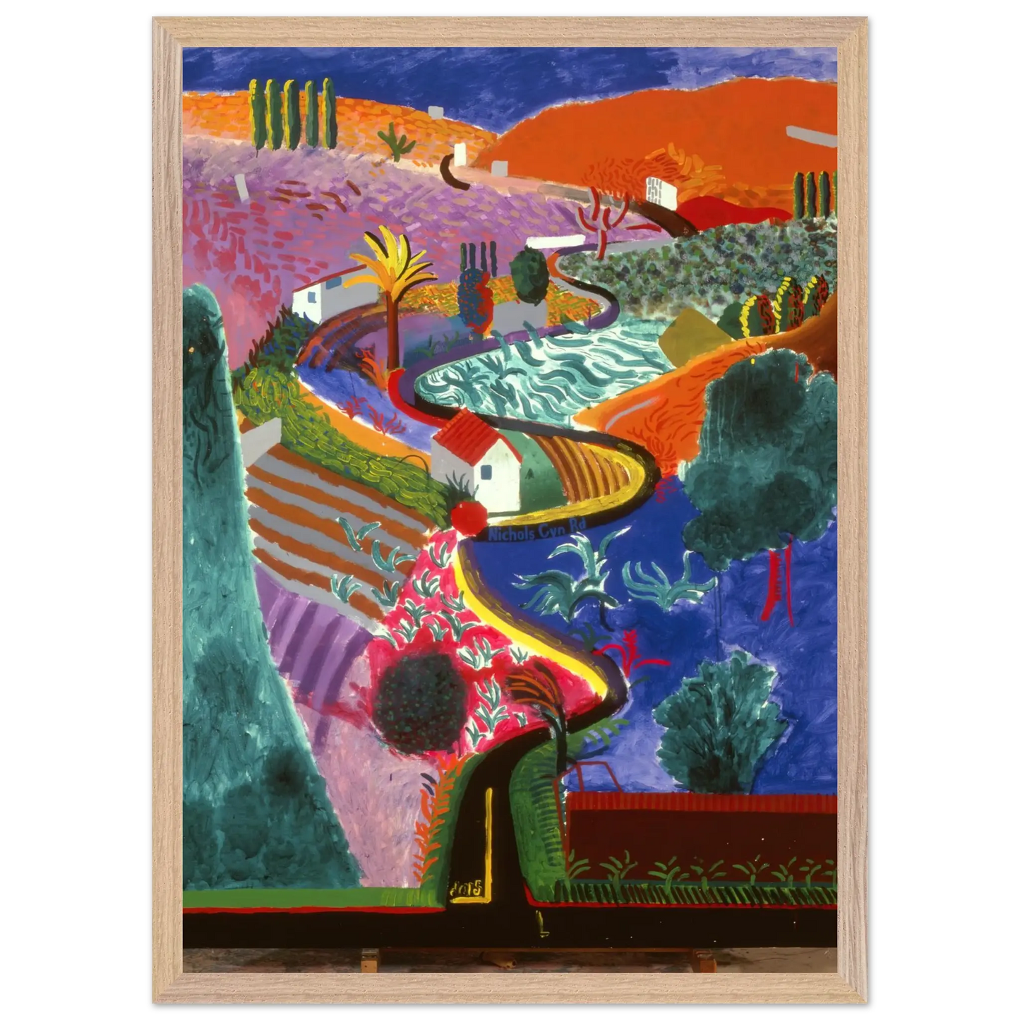 David Hockney - David Hockney Wall art - 50x70 cm / 20x28 inches - Premium Wooden Framed Poster With Fine Art Paper - White frame