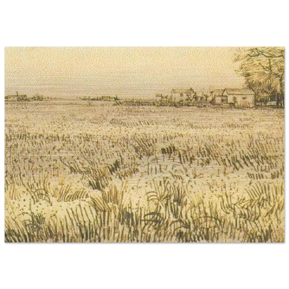 Meadow with Flowers - Vincent van Gogh Brushed Aluminum Print - 70x100 cm / 28x40 inches | Vincent van Gogh Aluminum Print | Vincent van Gogh Prints