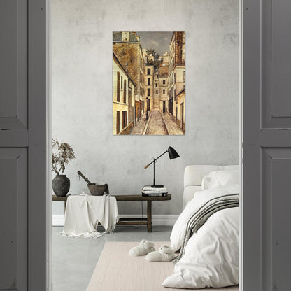 THE PASSAGE THE DEAD END - Maurice Utrillo Brushed Aluminum Print - 70x100 cm / 28x40 inches | Maurice Utrillo Aluminum Print | Maurice Utrillo Prints