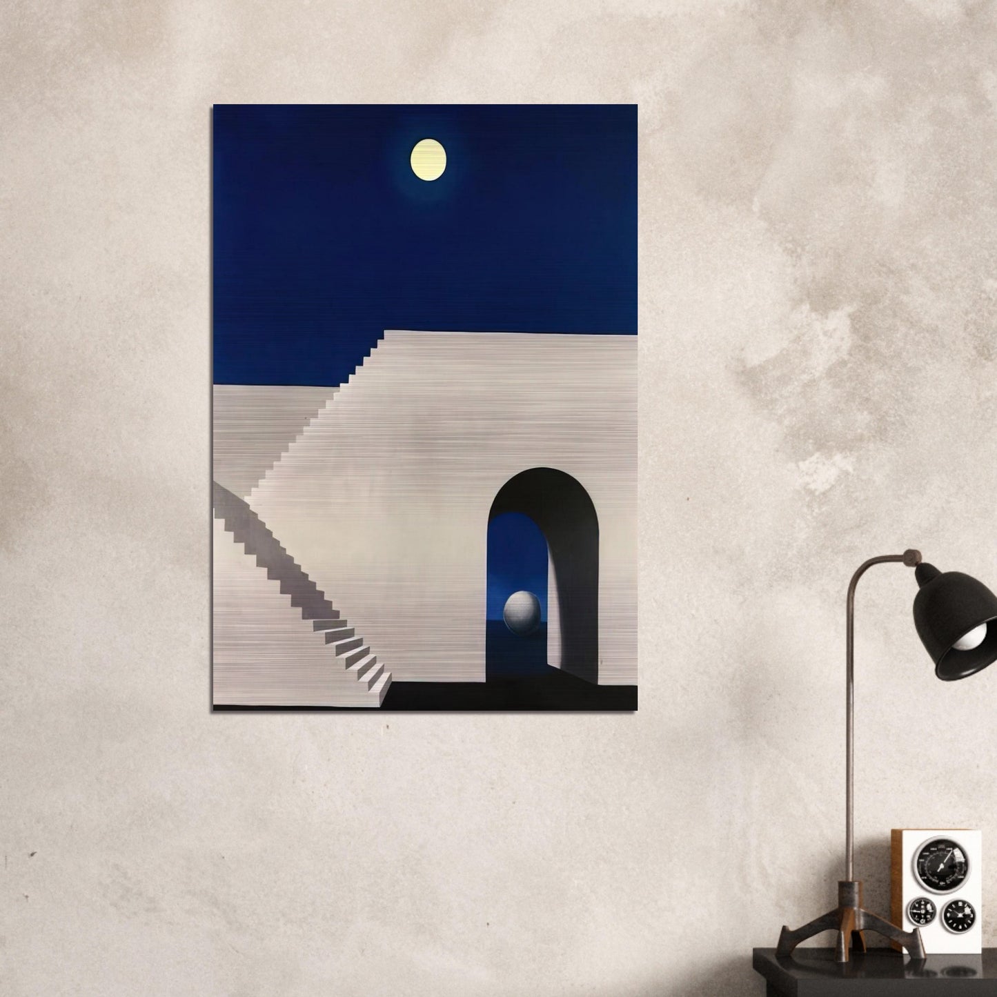 ARCHITECTURE AU CLAIR DE LUNE 1956 - Rene Magritte Brushed Aluminum Print - 70x100 cm / 28x40 inches | Rene Magritte Aluminum Print | Rene Magritte Prints