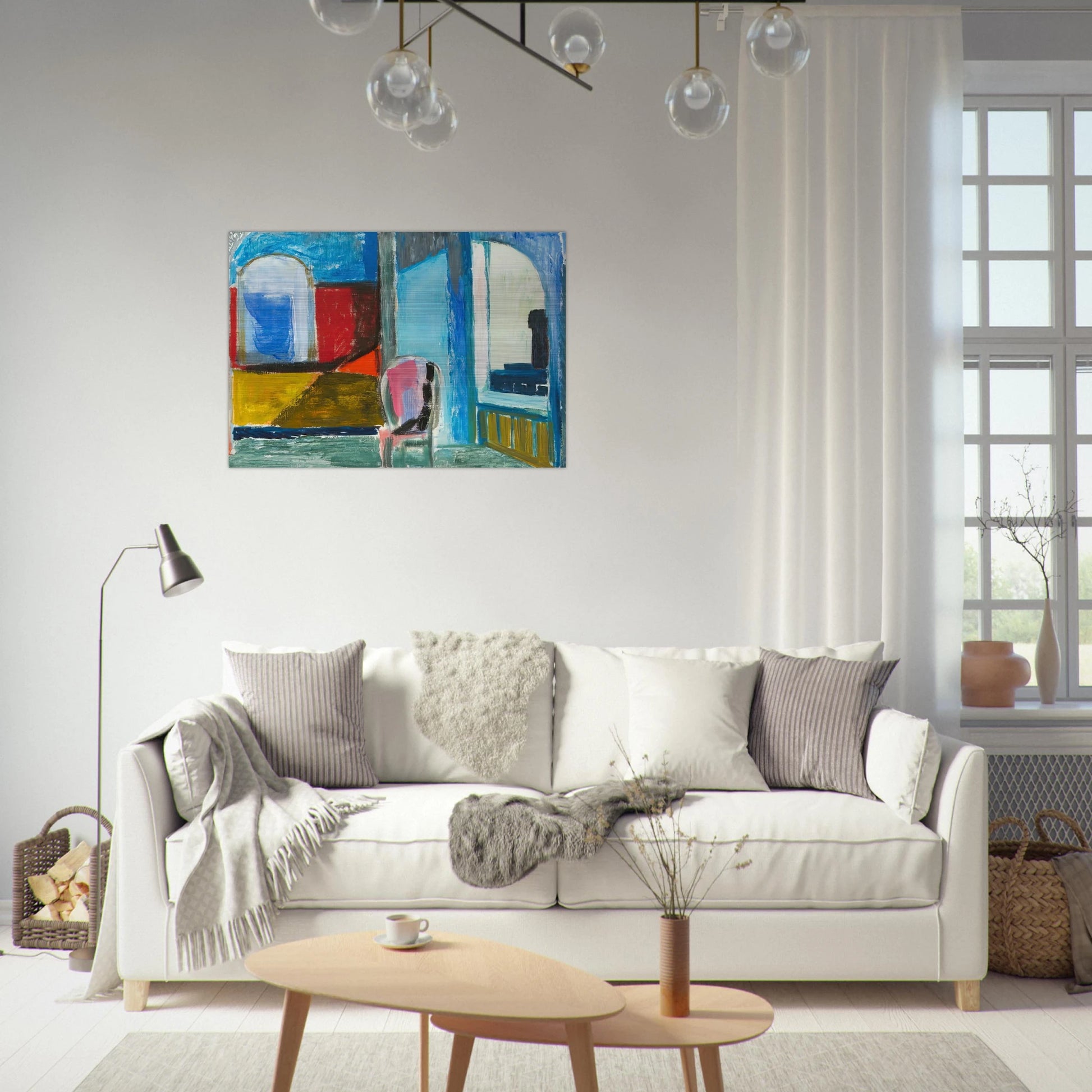 Interior - 1951 - Tove Jansson Brushed Aluminum Print - 70x100 cm / 28x40 inches | Tove Jansson Aluminum Print | Tove Jansson Prints