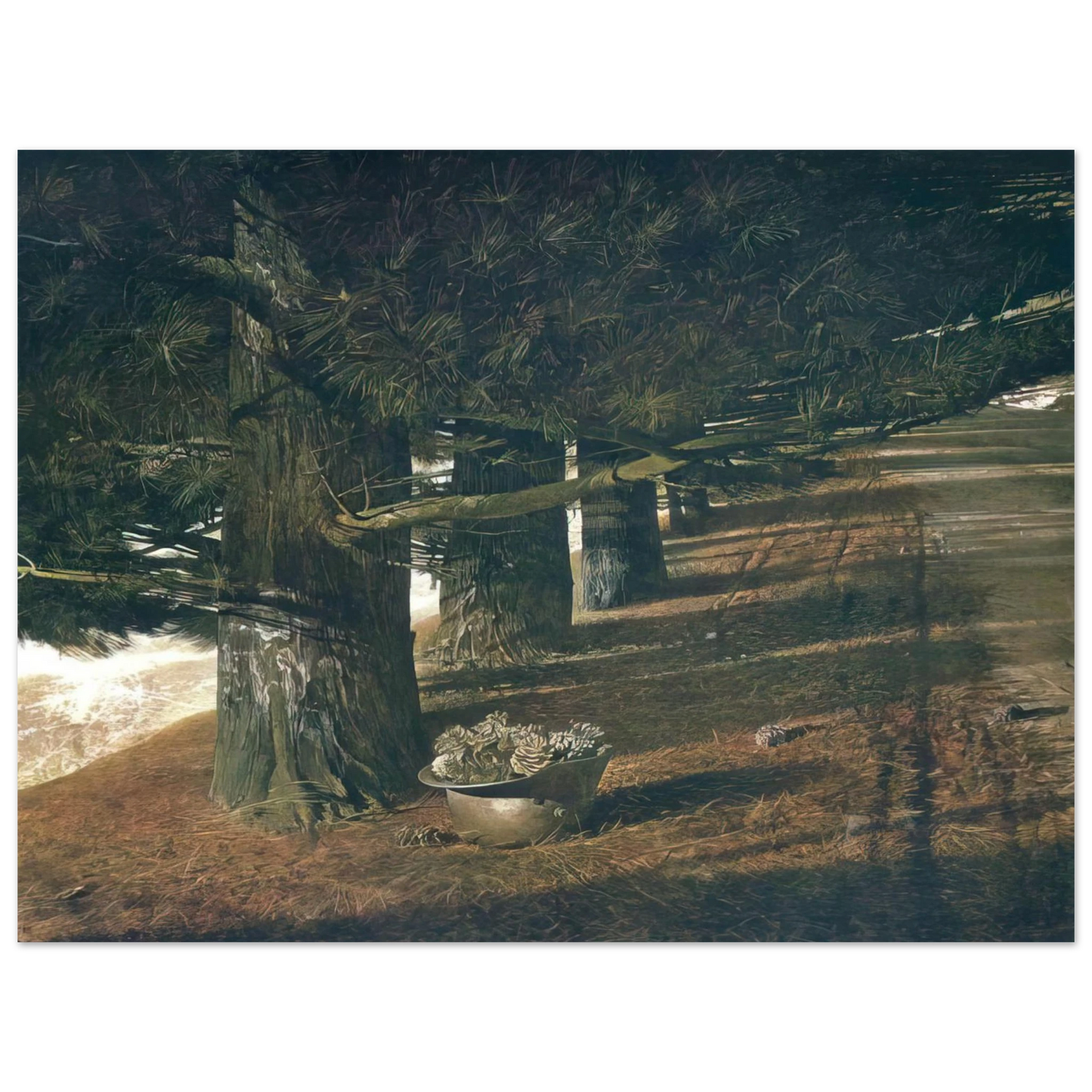 Andrew Wyeth - PINE BARON Wall Art - 30x40 cm / 12x16 inches - Premium Wooden Framed Poster With Fine Art Paper-canvas - Black frame