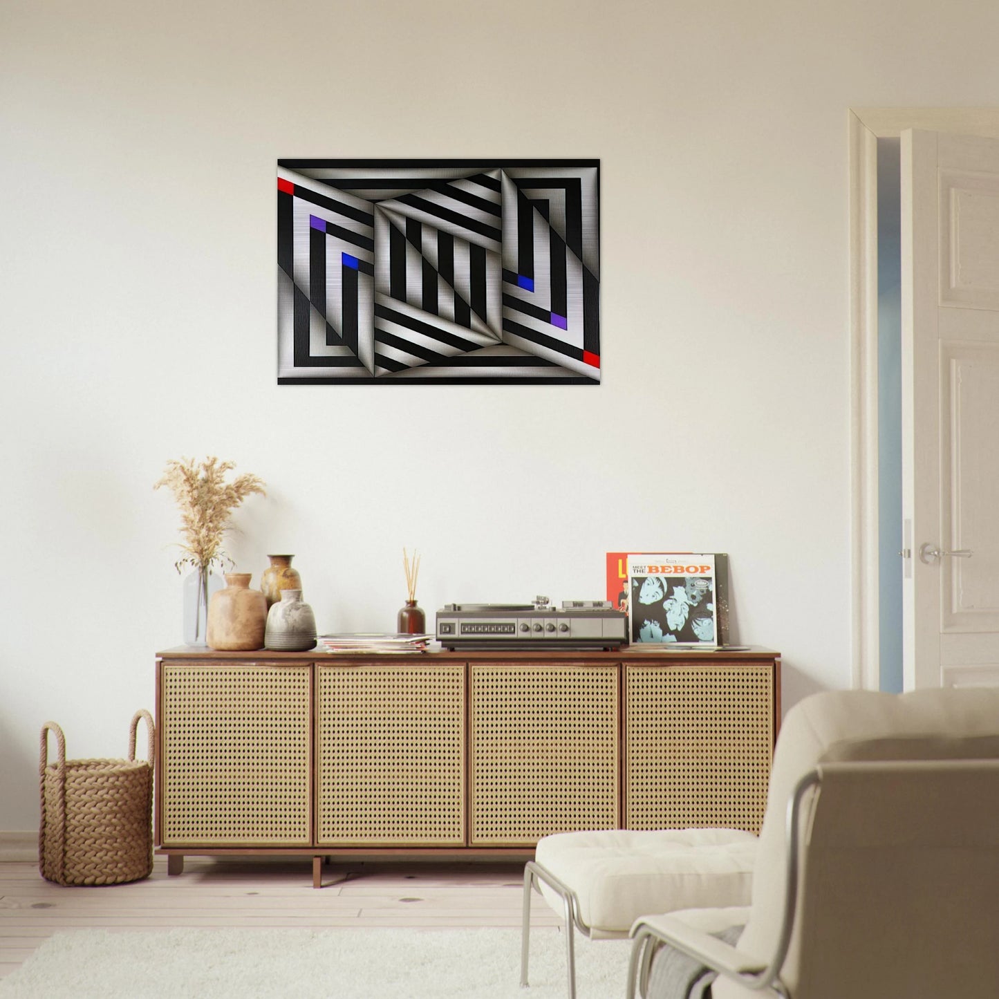 Saratoy III - 1980 - Omar Rayo Brushed Aluminum Print - 70x100 cm / 28x40 inches | Omar Rayo Aluminum Print | Omar Rayo Prints