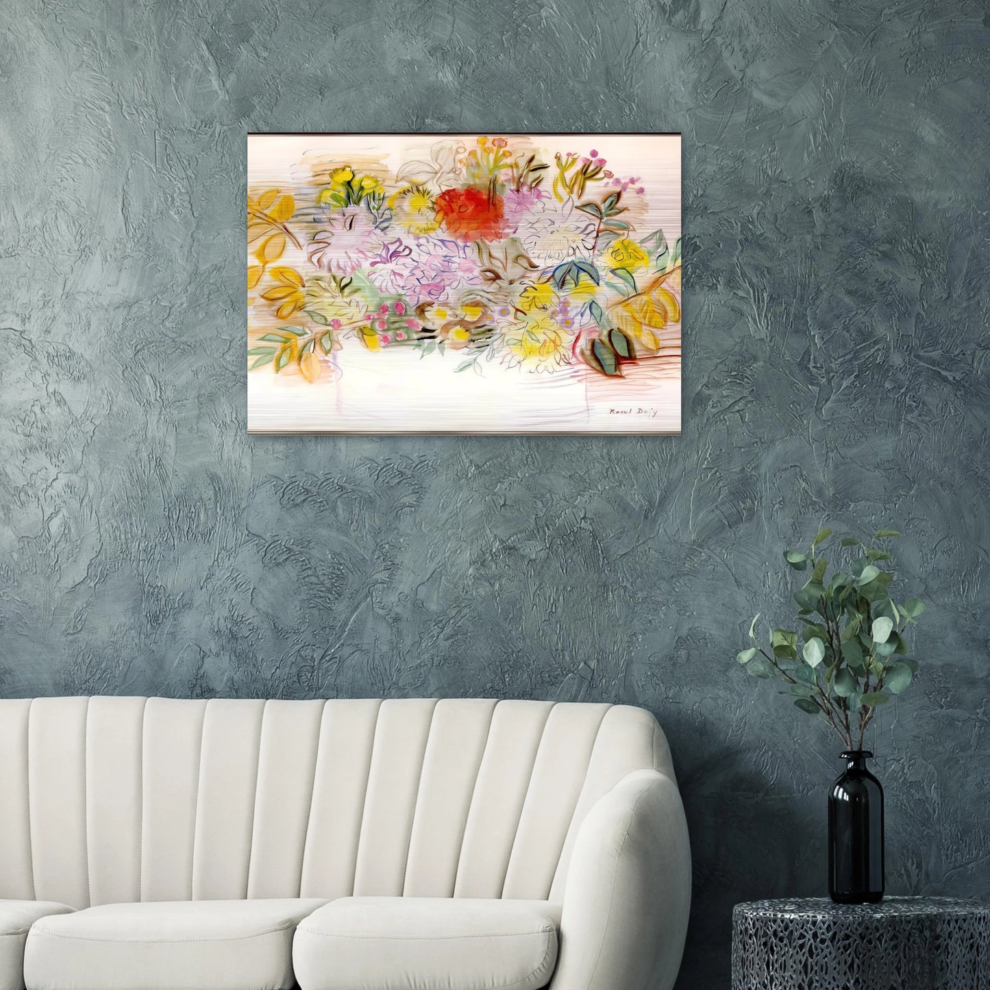 BOUQUET OF FLOWERS - Raoul Dufy Brushed Aluminum Print - 70x100 cm / 28x40 inches | Raoul Dufy Aluminum Print | Raoul Dufy Prints