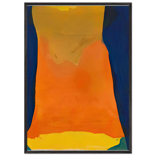 Orange Mood 1963-64- - Helen Frankenthaler 70x100 cm / 28x40 inches Framed Art Print – Black Wooden Frame