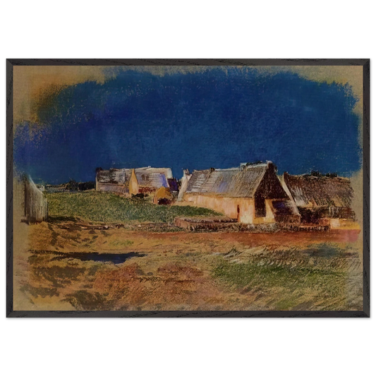 LANDSCAPE IN BRITTANY PEYRELEBADE - Odilon Redon 70x100 cm / 28x40 inches Framed Art Print – Black Wooden Frame