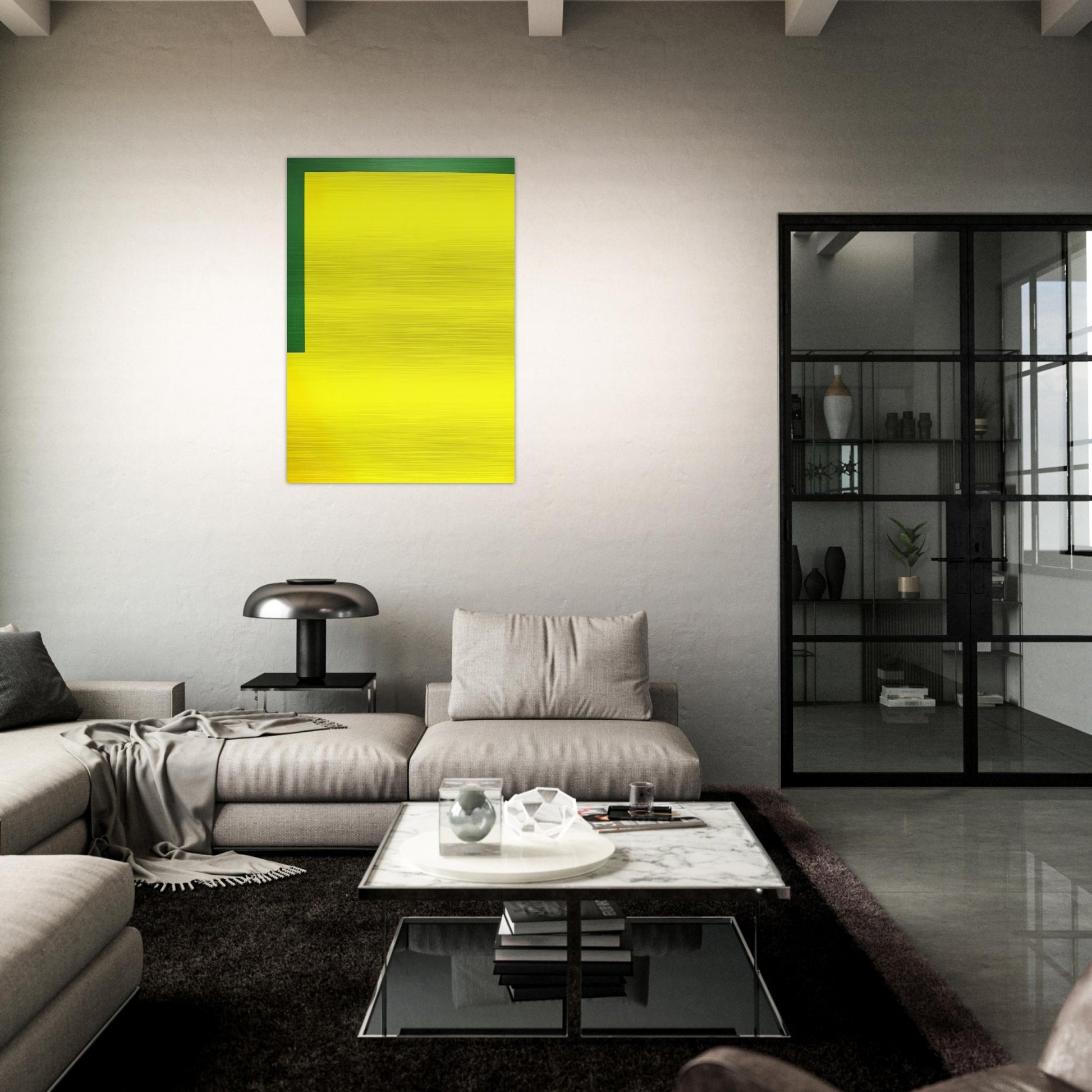 More yellow, less green - 1989 - Carmen Herrera Brushed Aluminum Print - 70x100 cm / 28x40 inches | Carmen Herrera Aluminum Print | Carmen Herrera Prints