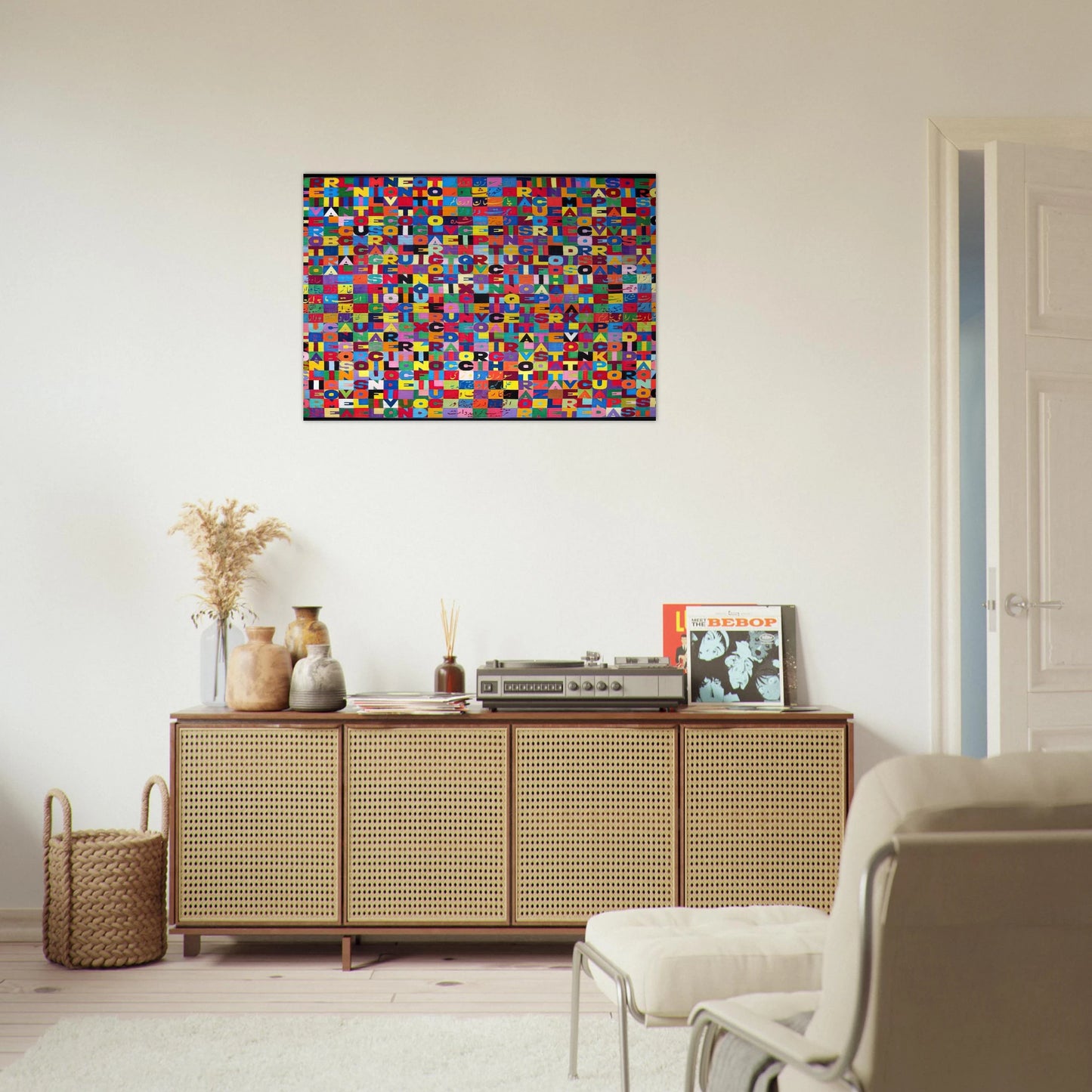 METTERE I VERBI ALL INFINITO MILLENOVECENTO OTTANTOTTO 1988 - Alighiero Boetti Brushed Aluminum Print - 70x100 cm / 28x40 inches | Alighiero Boetti Aluminum Print | Alighiero Boetti Prints