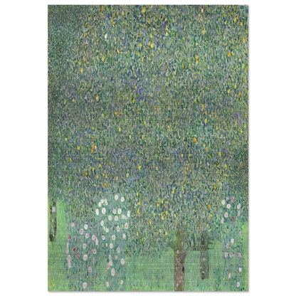 ROSES UNDER THE TREES - Gustav Klimt Brushed Aluminum Print - 70x100 cm / 28x40 inches | Gustav Klimt Aluminum Print | Gustav Klimt Prints