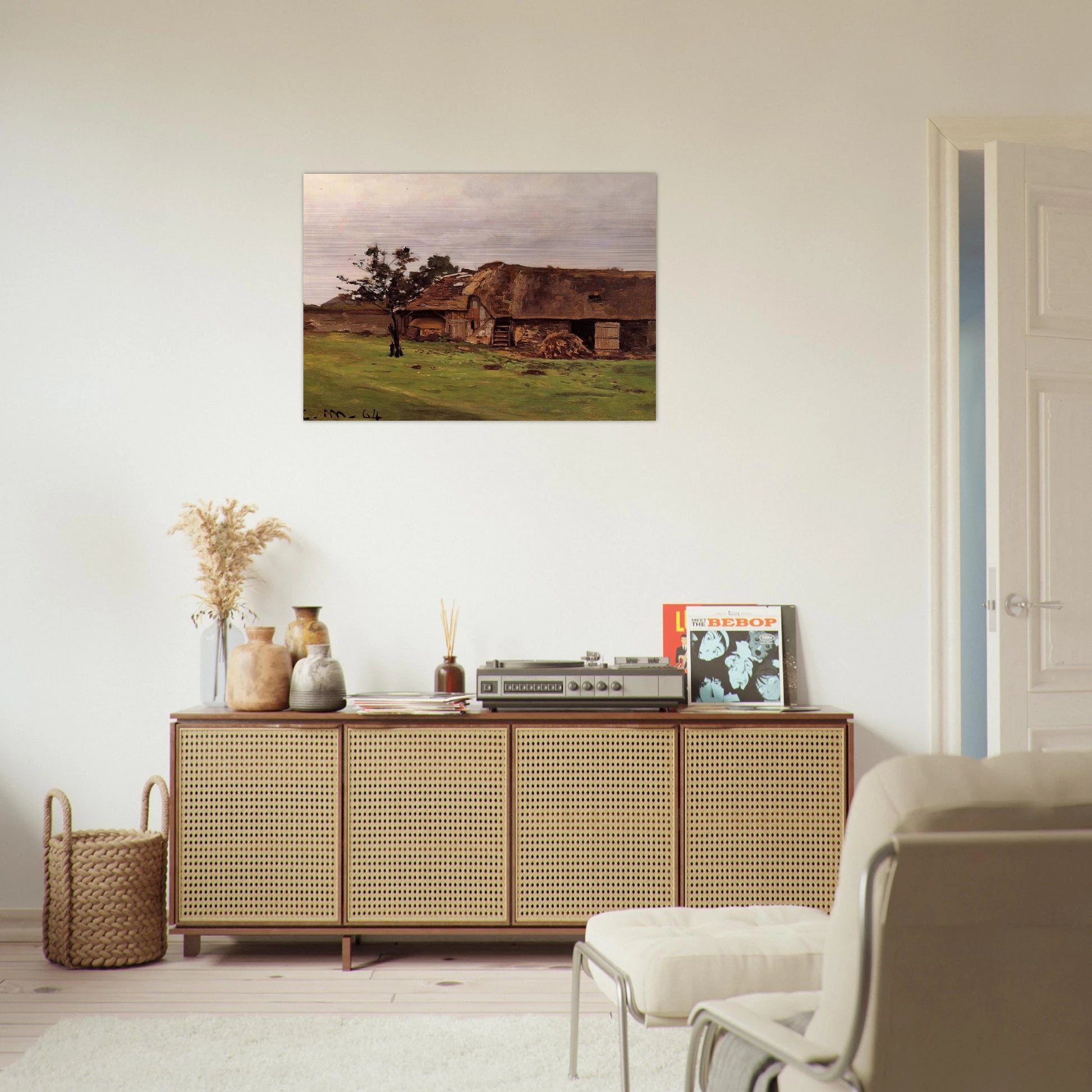 Farm near Honfleur - claude monet Brushed Aluminum Print - 70x100 cm / 28x40 inches | claude monet Aluminum Print | claude monet Prints