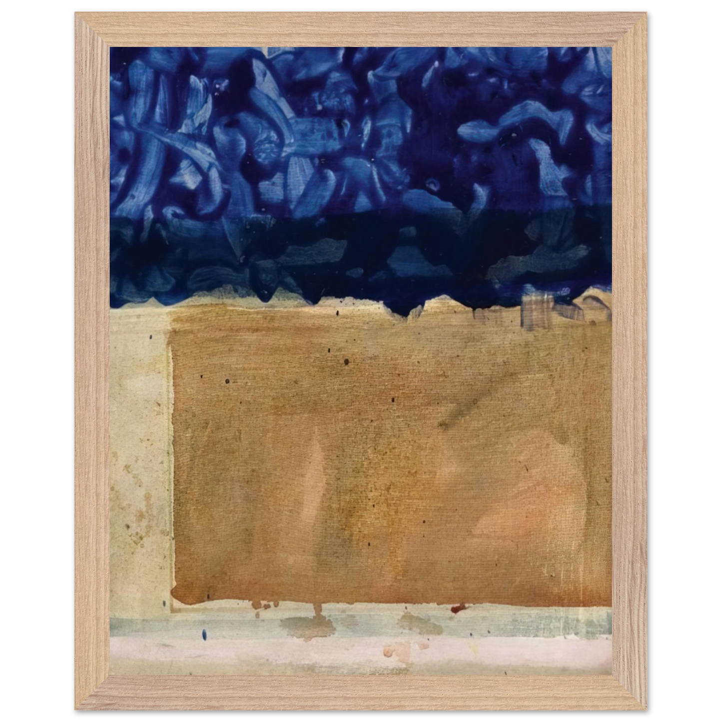 Helen Frankenthaler - Shoreline - 1952 Wall art - 30x30 cm / 12x12 inches - Premium Wooden Framed Poster With Fine Art Paper-canvas - Black frame