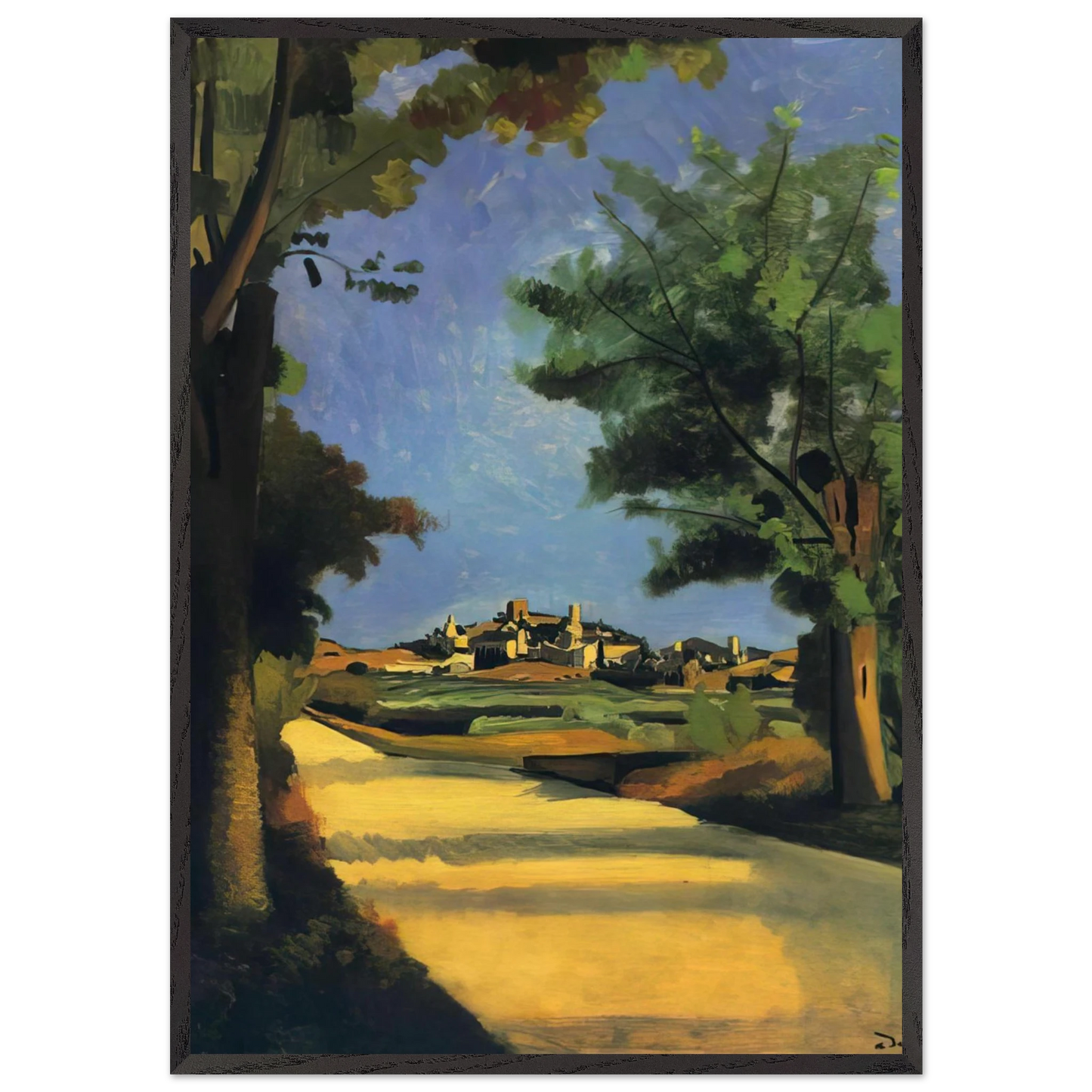 THE ROAD 1932 - Andre Derain 70x100 cm / 28x40 inches Framed Art Print – Black Wooden Frame