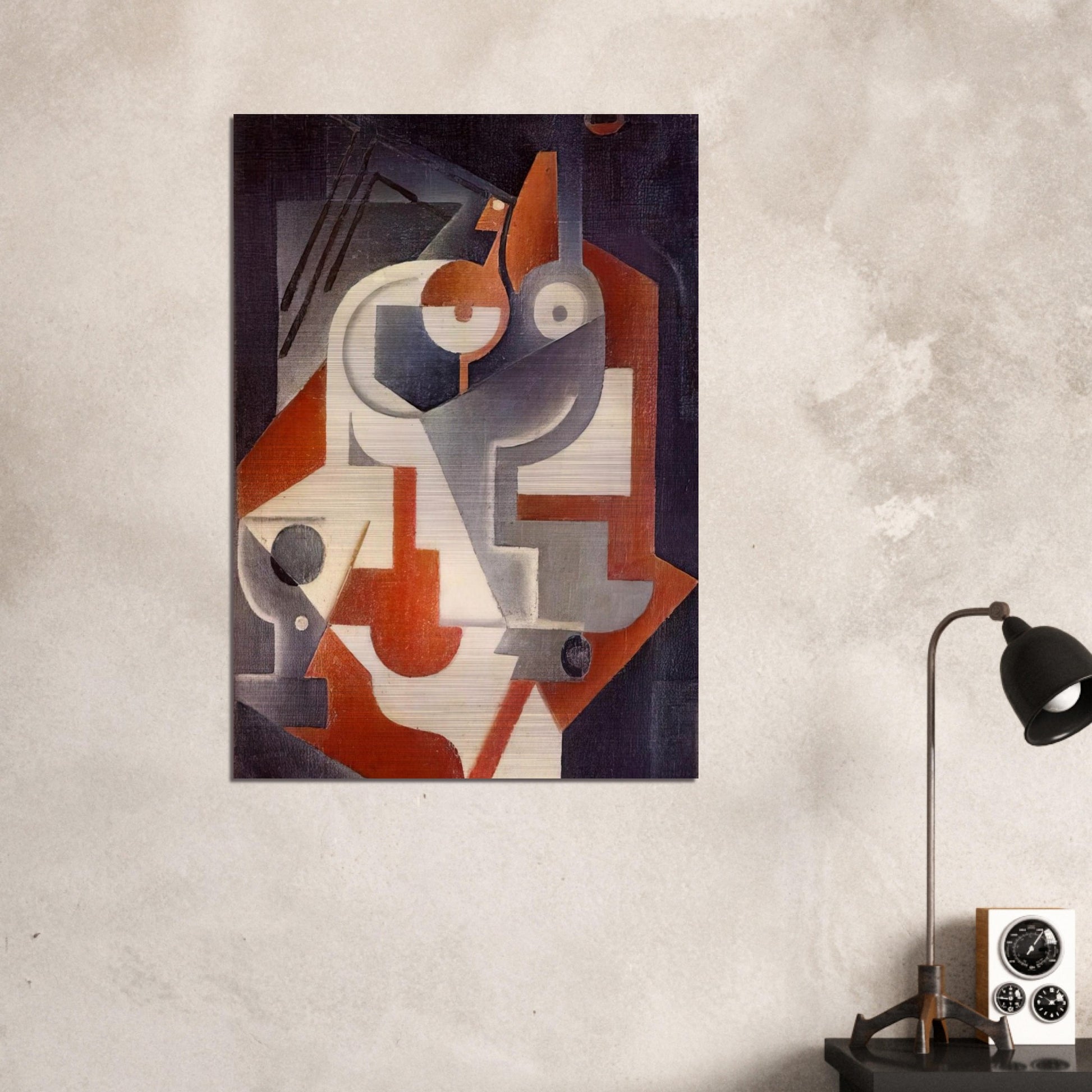 NEWSPAPER GLASS AND PEAR 1917 - Juan Gris Brushed Aluminum Print - 70x100 cm / 28x40 inches | Juan Gris Aluminum Print | Juan Gris Prints