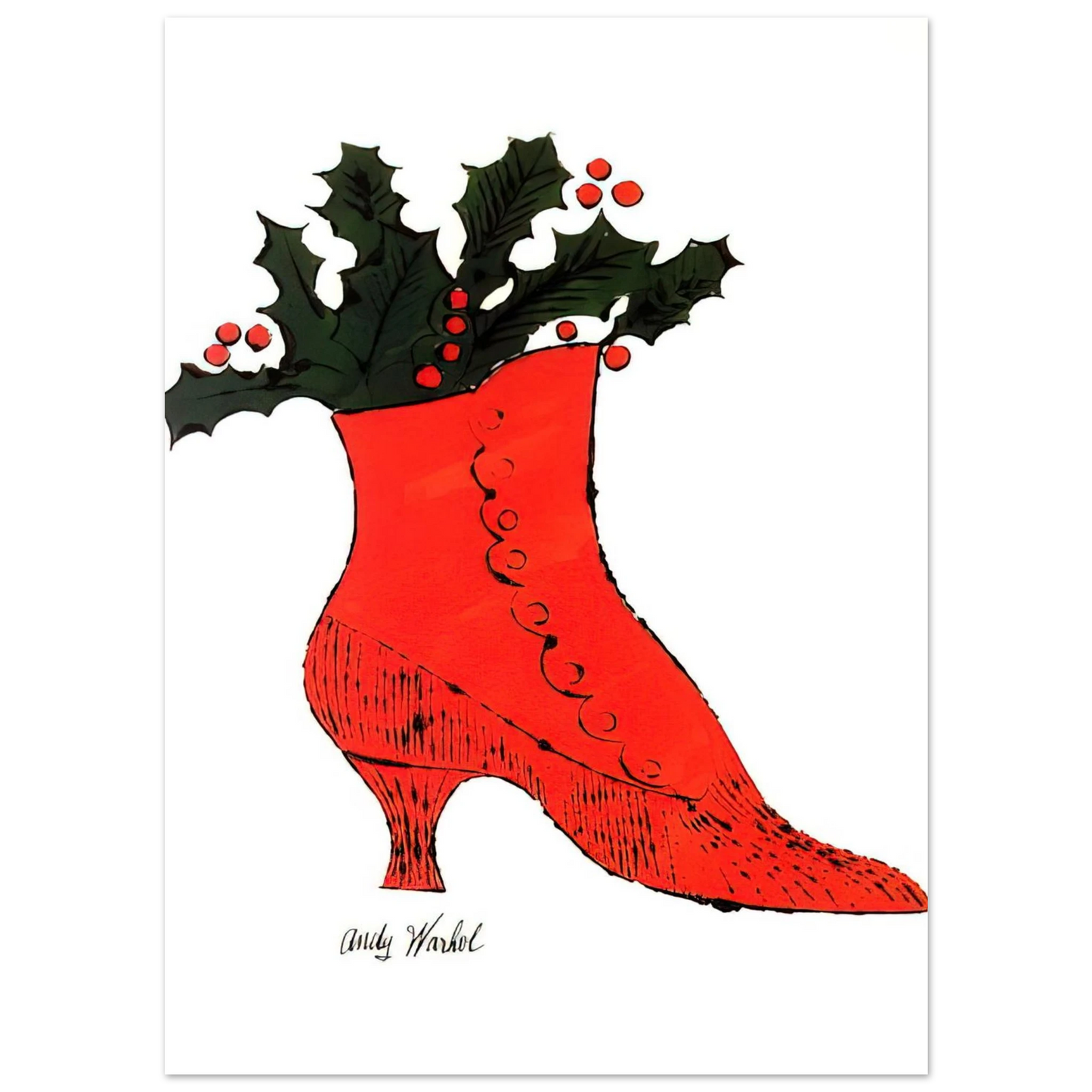 Andy Warhol - Untitled  red Boot Wit Holly  Fine Art Poster