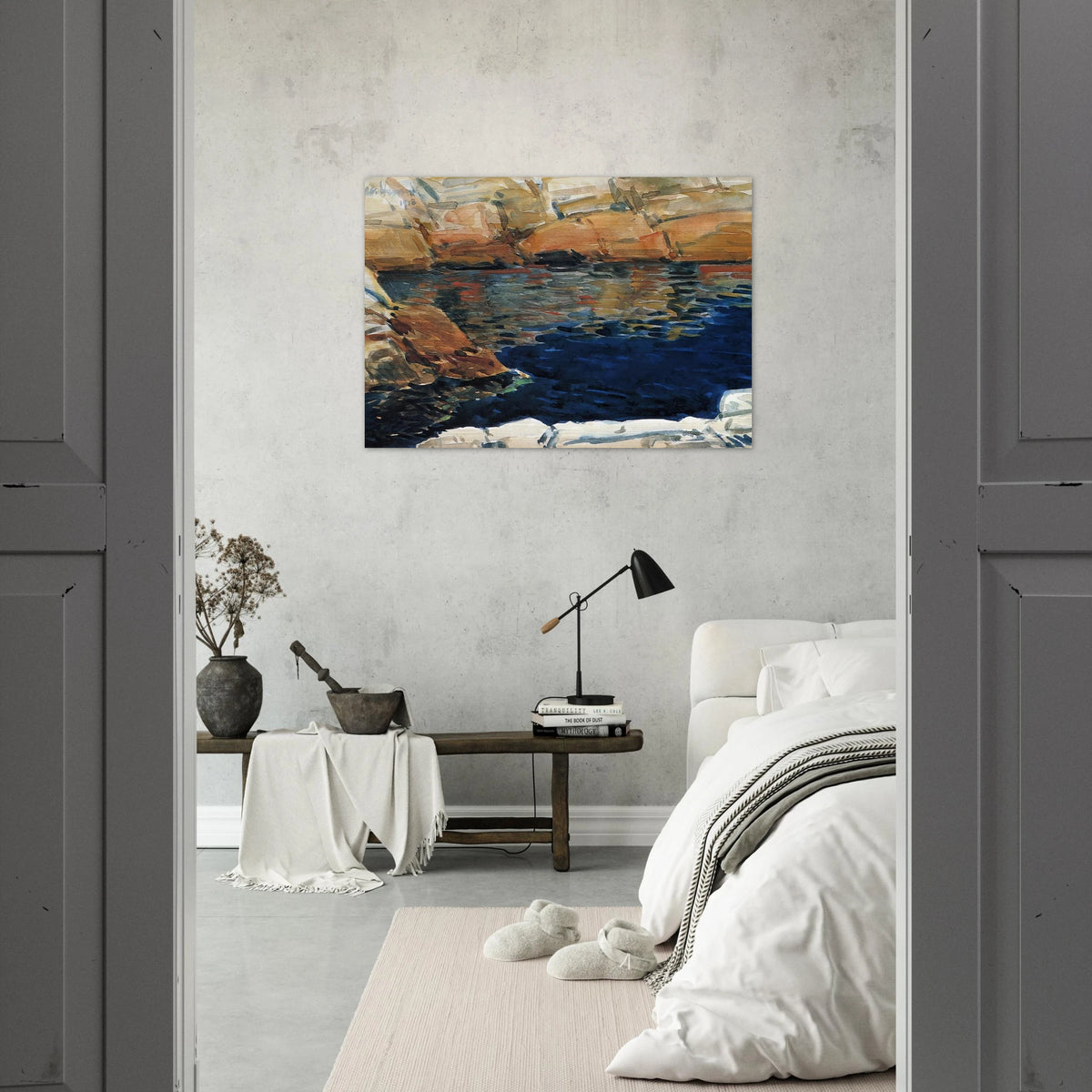 Looking into Beryl Pool - Childe Hassam Brushed Aluminum Print - 70x100 cm / 28x40 inches | Childe Hassam Aluminum Print | Childe Hassam Prints