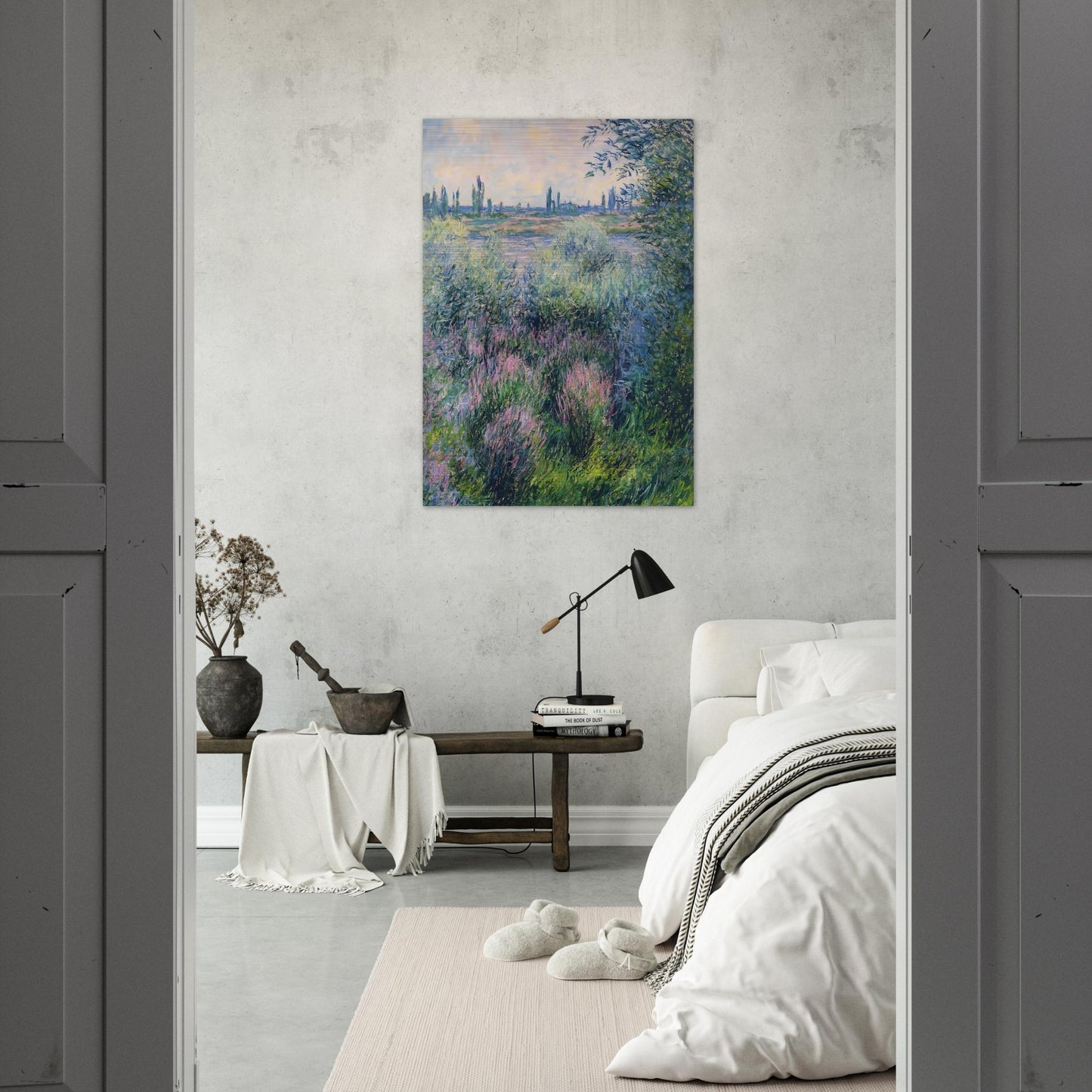 Spot on the Banks of the Seine - claude monet Brushed Aluminum Print - 70x100 cm / 28x40 inches | claude monet Aluminum Print | claude monet Prints