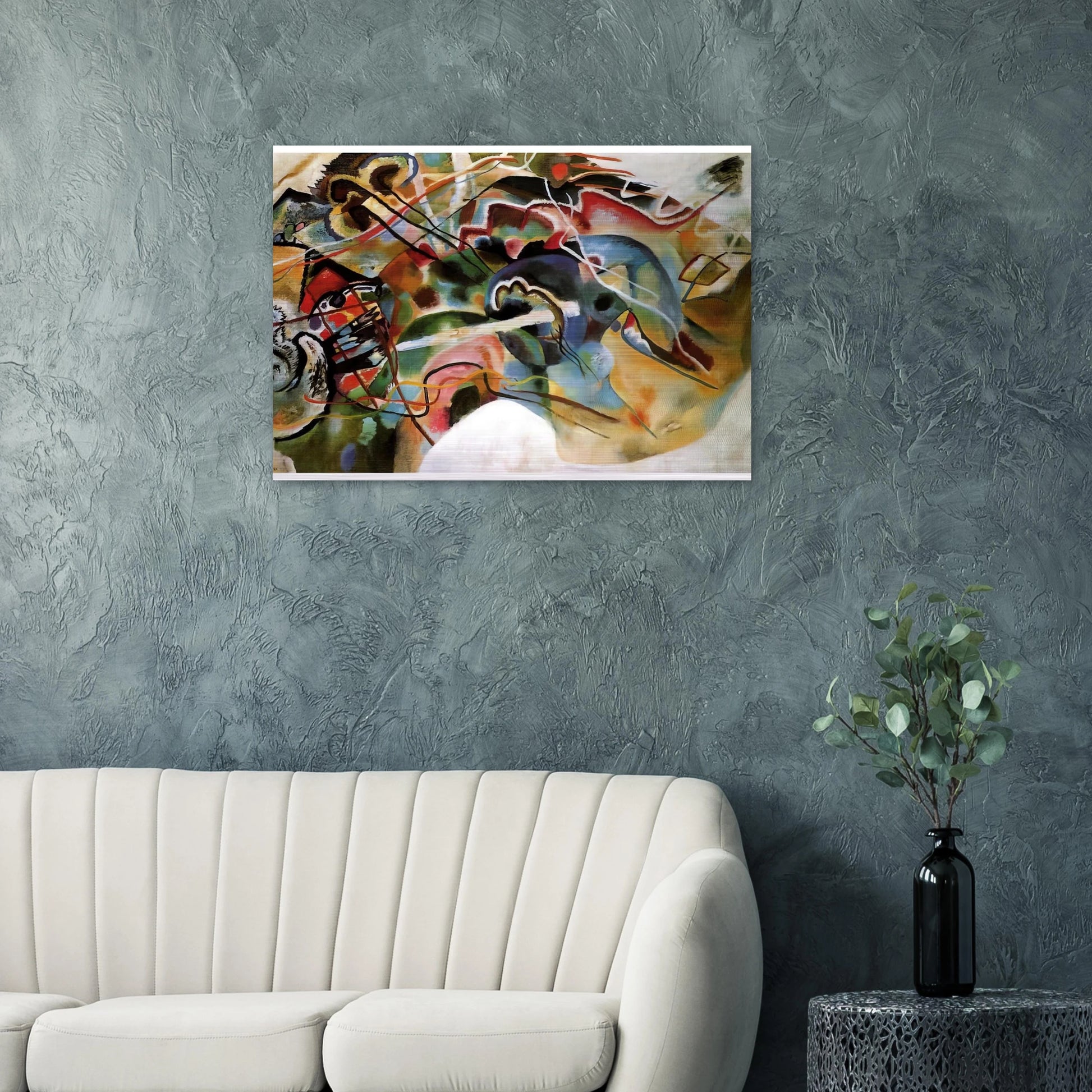PICTURE WITH A WHITE BORDER 1913 - Wassily Kandinsky Brushed Aluminum Print - 70x100 cm / 28x40 inches | Wassily Kandinsky Aluminum Print | Wassily Kandinsky Prints
