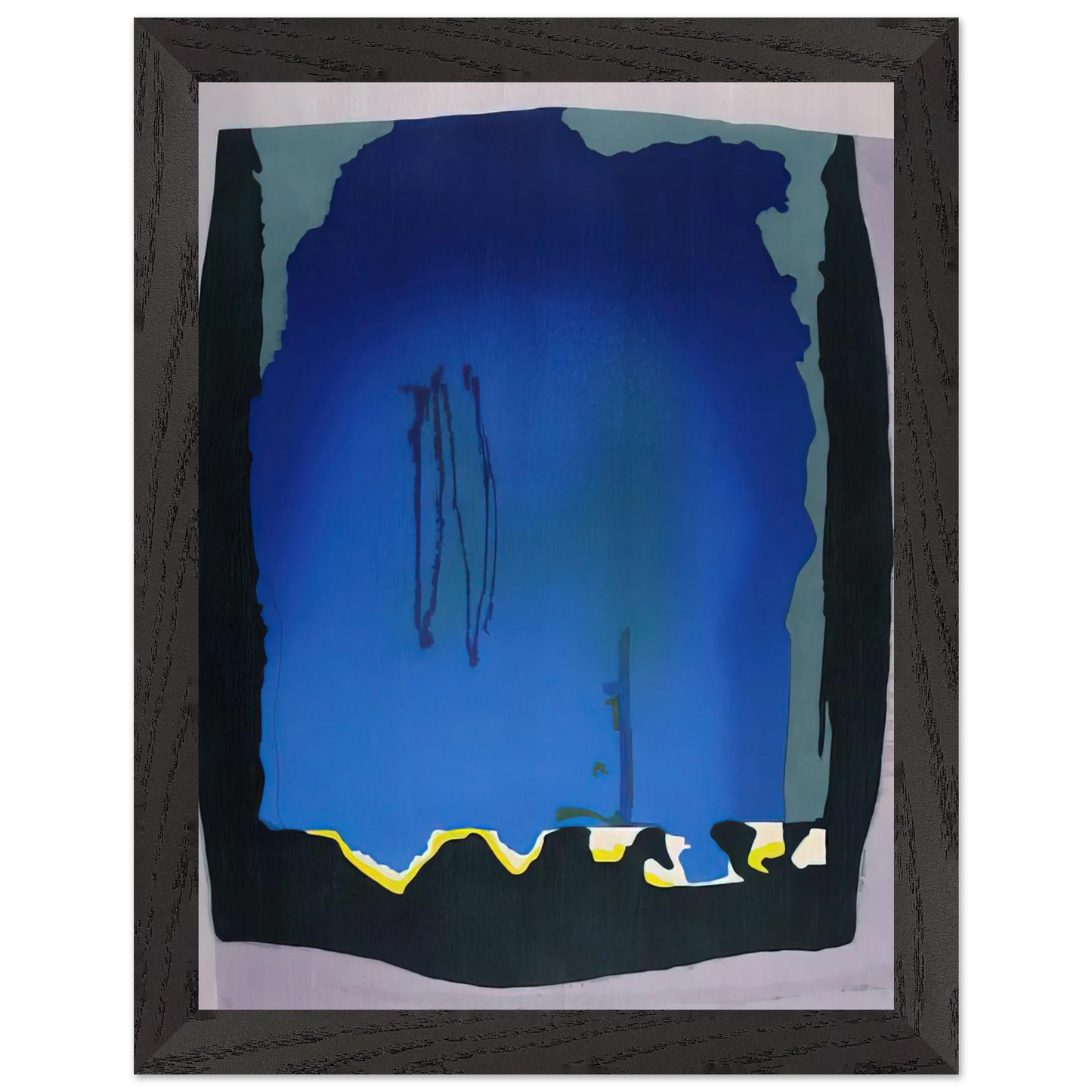 Helen Frankenthaler - Freefall - 1992 Wall art - 13x18 cm / 5x7 inches - Premium Wooden Framed Poster With Fine Art Paper-canvas - White frame