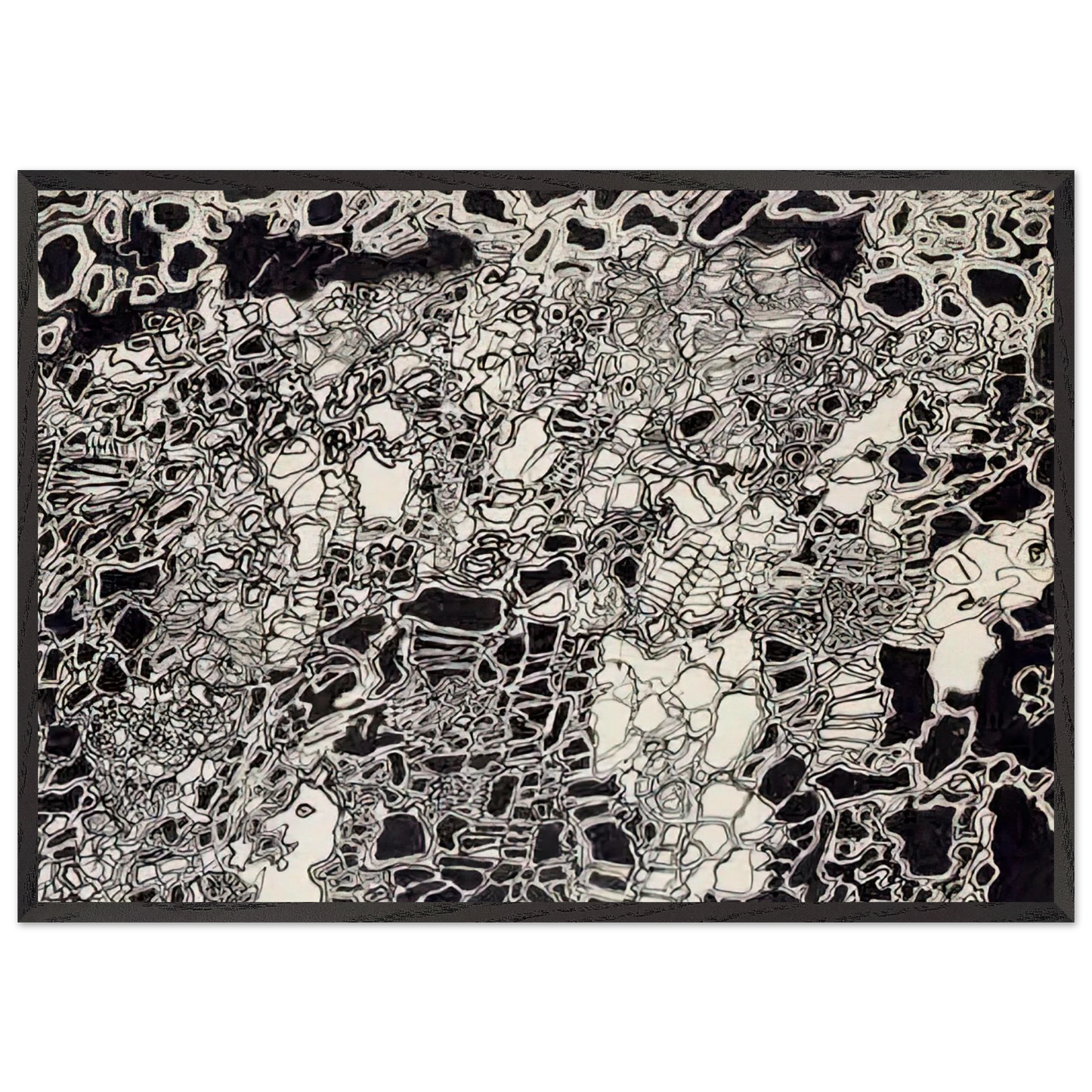 BRIGHT METEOR - Jean Dubuffet 70x100 cm / 28x40 inches Framed Art Print – Black Wooden Frame