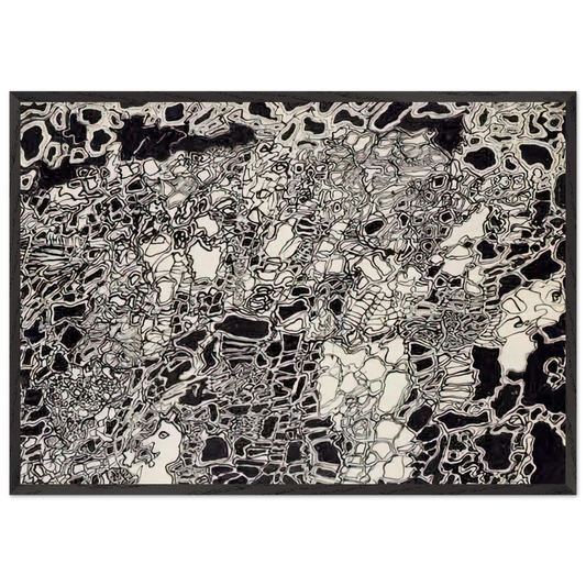 BRIGHT METEOR - Jean Dubuffet 70x100 cm / 28x40 inches Framed Art Print – Black Wooden Frame