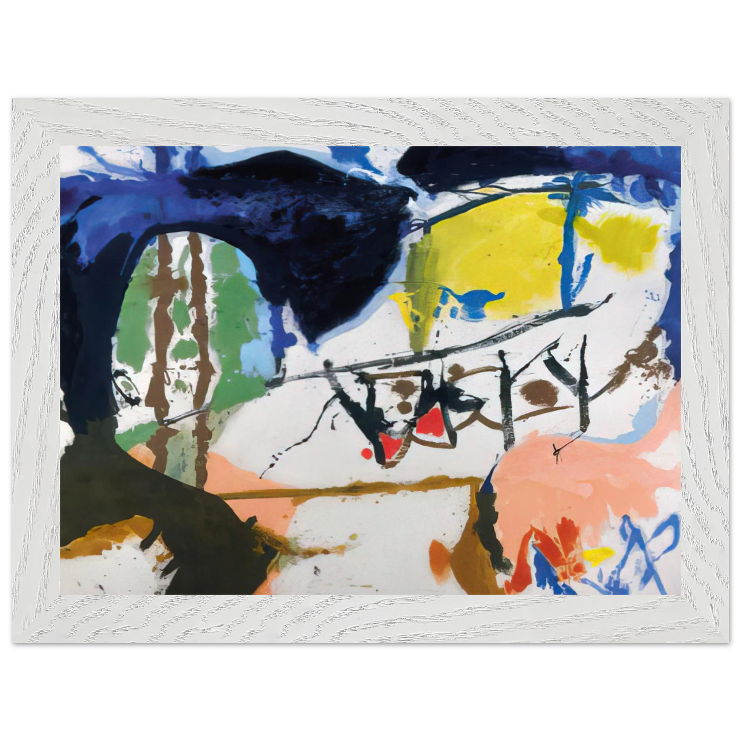 Helen Frankenthaler - Acres - 1959 Wall art - 60x80 cm / 24x32 inches - Premium Wooden Framed Poster With Fine Art Paper-canvas - Wood frame