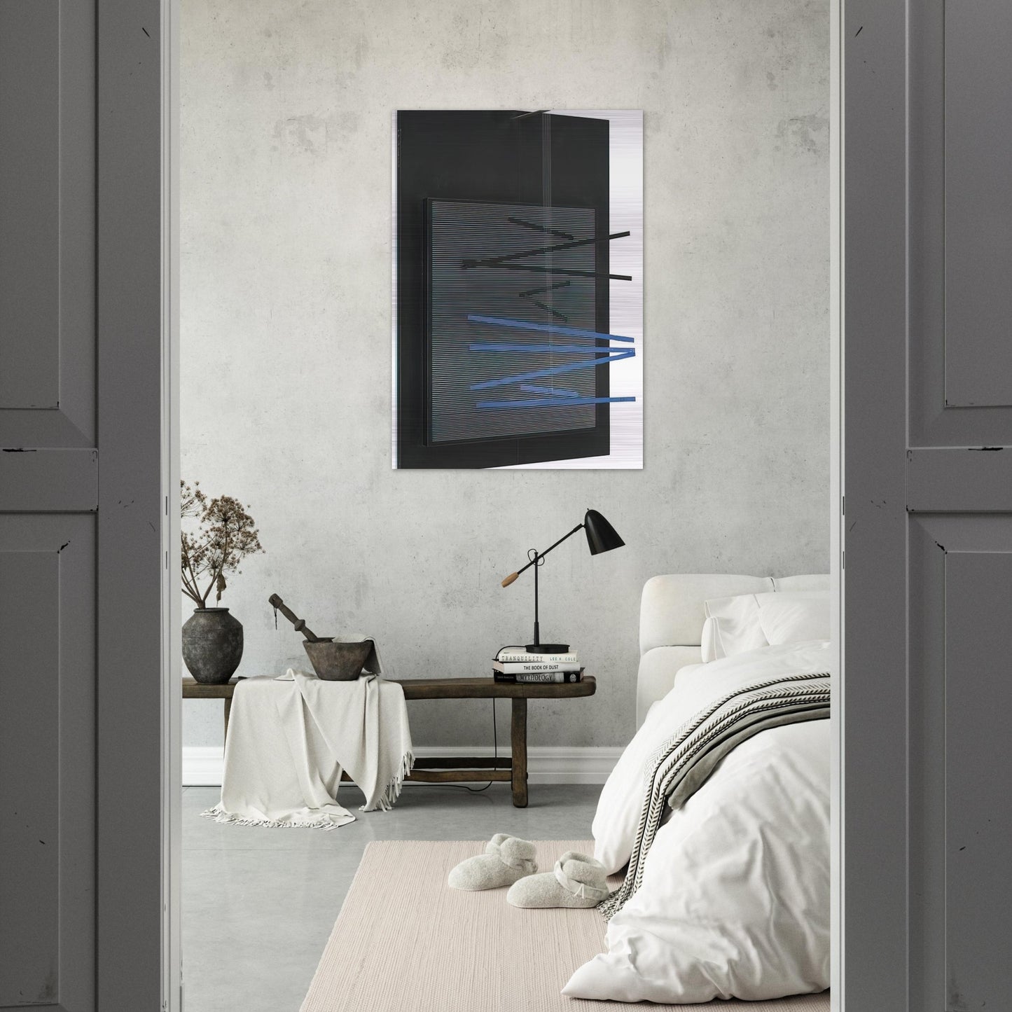PETITE VIBRATION BRIQUE ET NOIRE 1966 - Jesus Rafael Soto Brushed Aluminum Print - 70x100 cm / 28x40 inches | Jesus Rafael Soto Aluminum Print | Jesus Rafael Soto Prints
